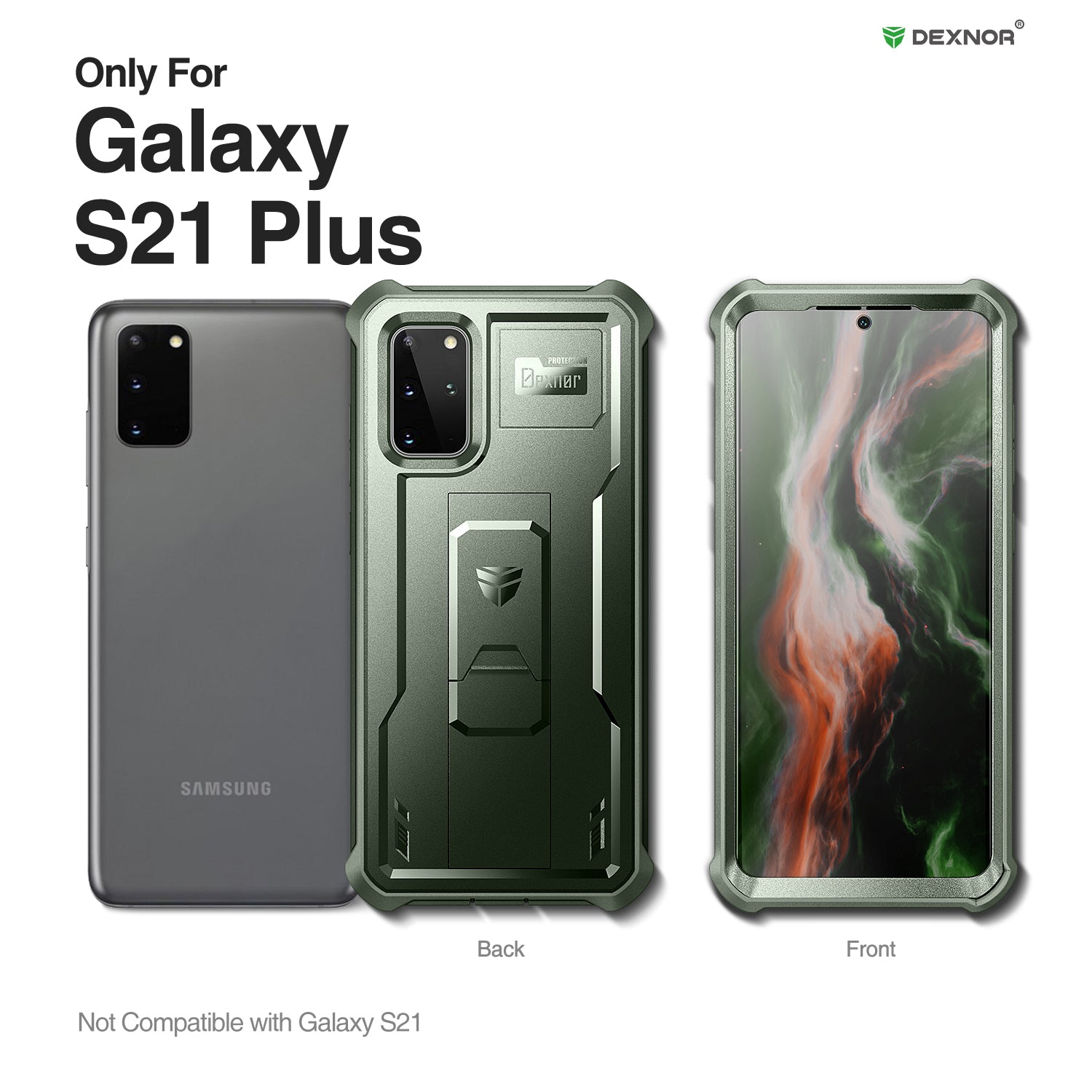 Dexnor Case for Samsung Galaxy S20 Plus With Single Screen Protector Full Body Bumper Kickstand Heavy-duty Shockproof Rugged  Cover.