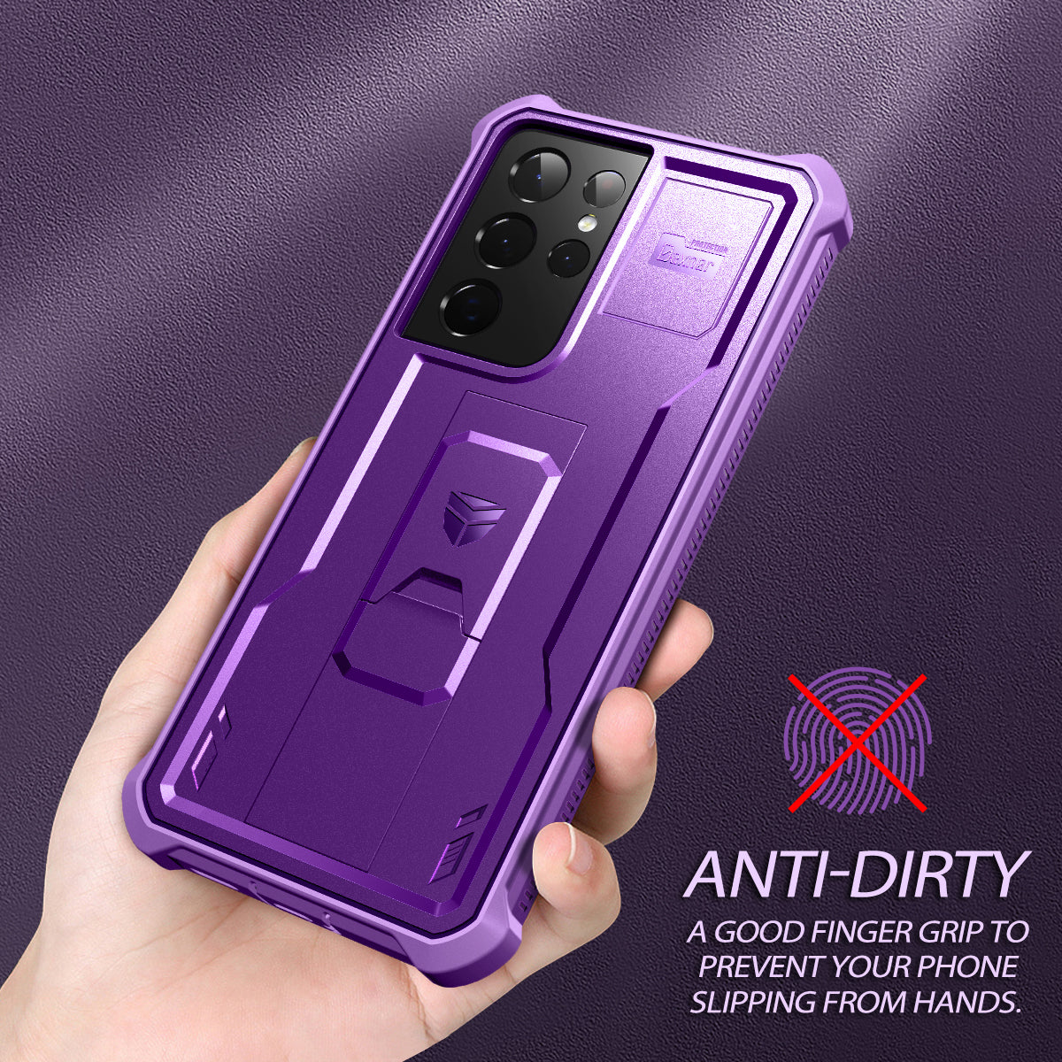Dexnor Case for Samsung Galaxy S21 Ultra With Single Screen Protector Full Body Bumper Kickstand Heavy-duty Shockproof Grade Cover.