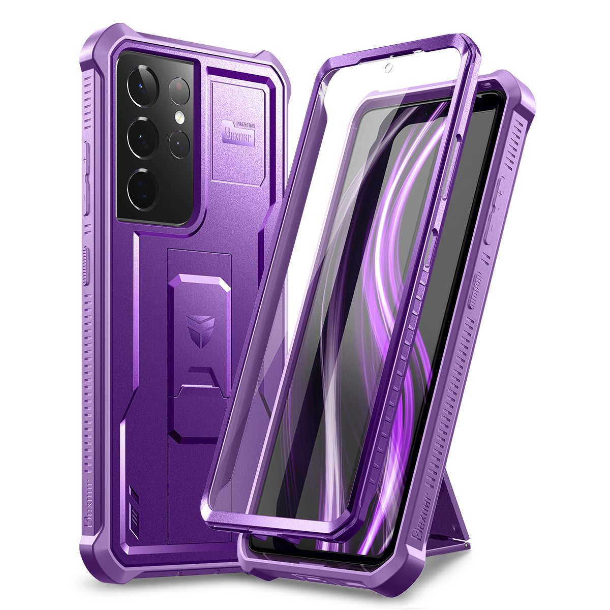 Dexnor Case for Samsung Galaxy S21 Ultra With Single Screen Protector Full Body Bumper Kickstand Heavy-duty Shockproof Grade Cover.
