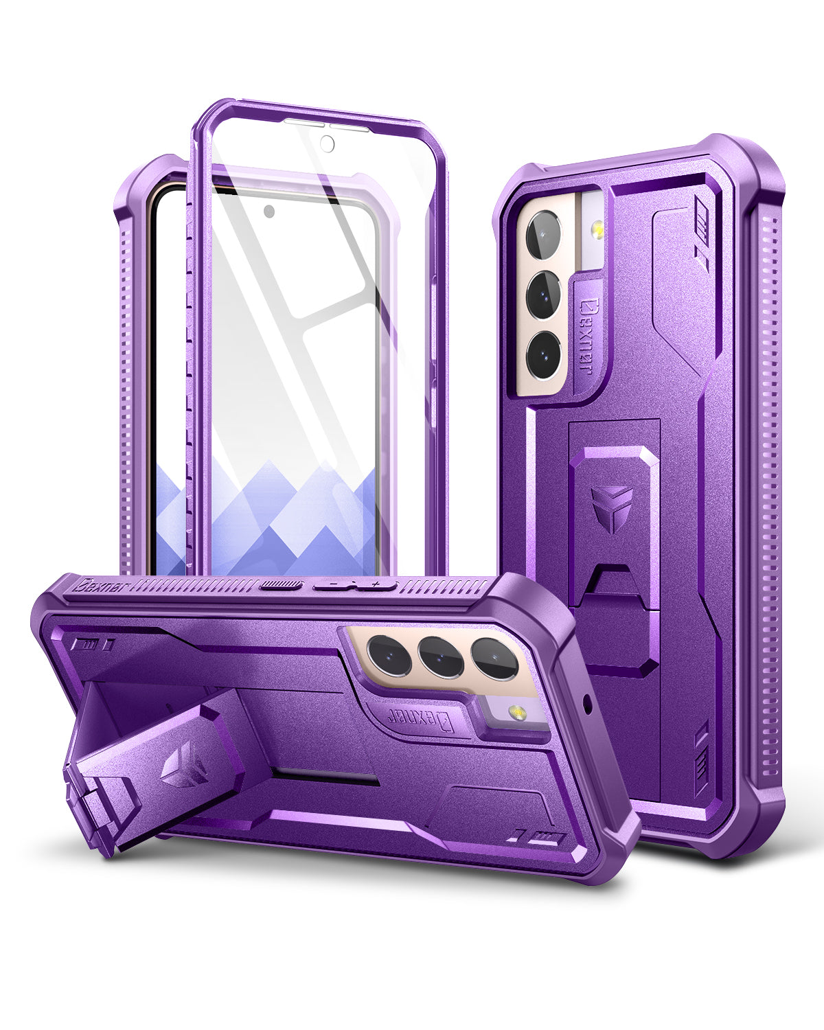 Dexnor Case for Samsung Galaxy S22 Plus With Single Screen Protector Full Body Bumper Kickstand Heavy-duty Shockproof Rugged  Cover.
