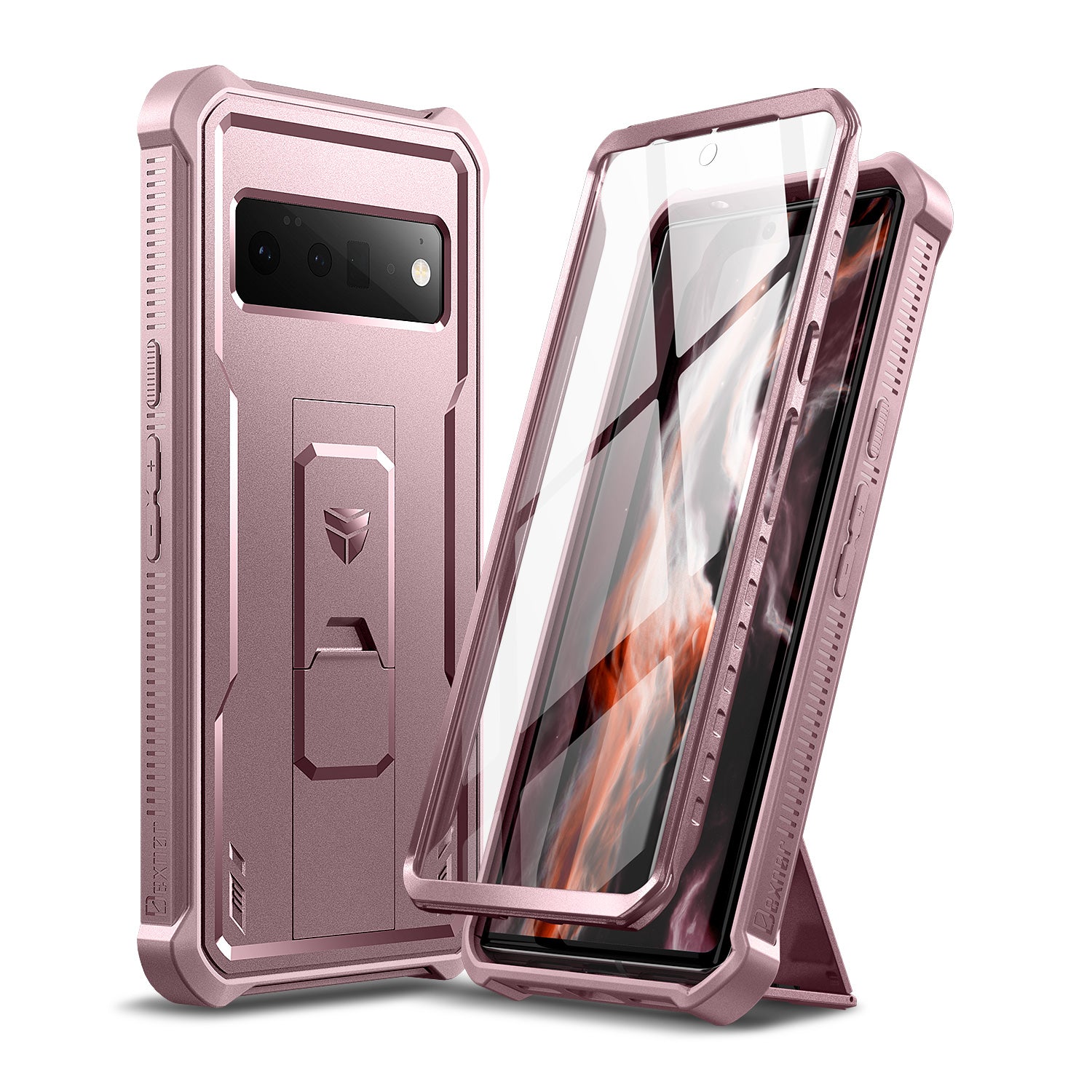 Dexnor Case for Google Pixel 6 Pro 5G With Screen Protector Full Body Bumper Kickstand Heavy-duty Shockproof Rugged Military Grade Cover.