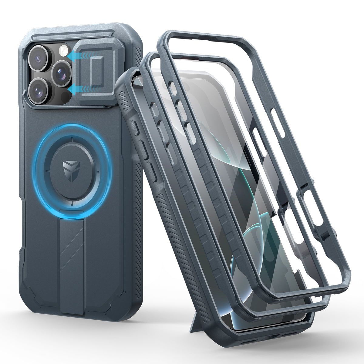 takaちゃん！BONDOLIER iPhoneケース 16 pro Dexnor Blue Case For iPhone 16 Pro Max With Slide Camera Cover