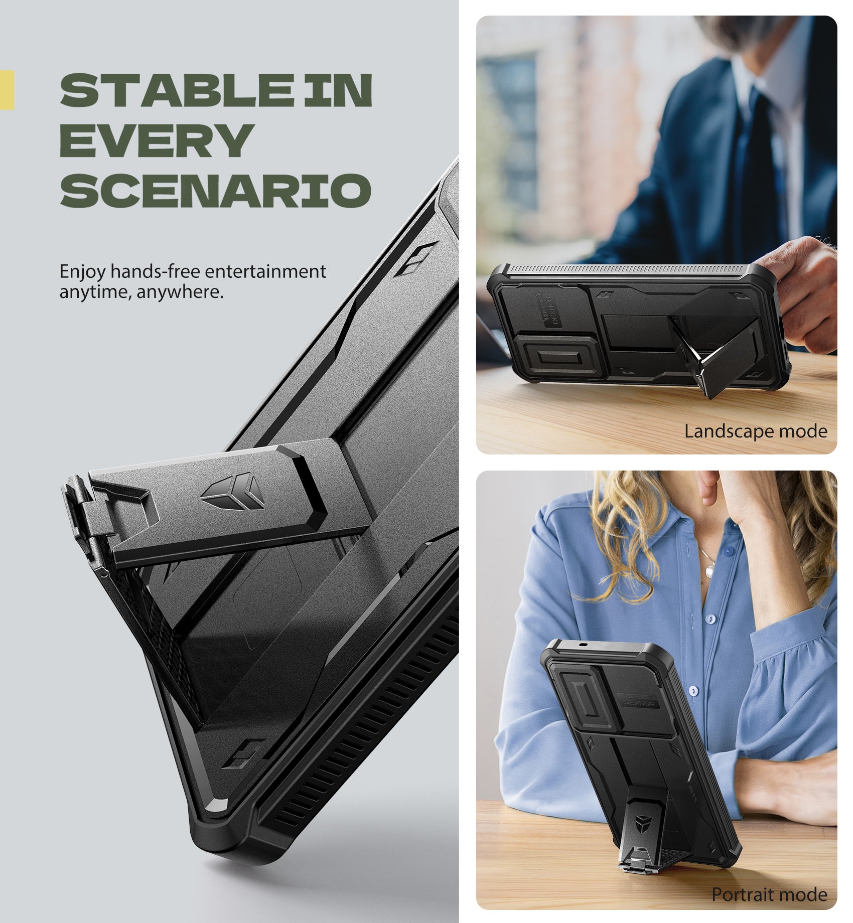 Dexnor Case for Samsung Galaxy S25 Fe Full Body With Screen Protector Slide Camera Bumper Kickstand Heavy-duty Rugged Cover