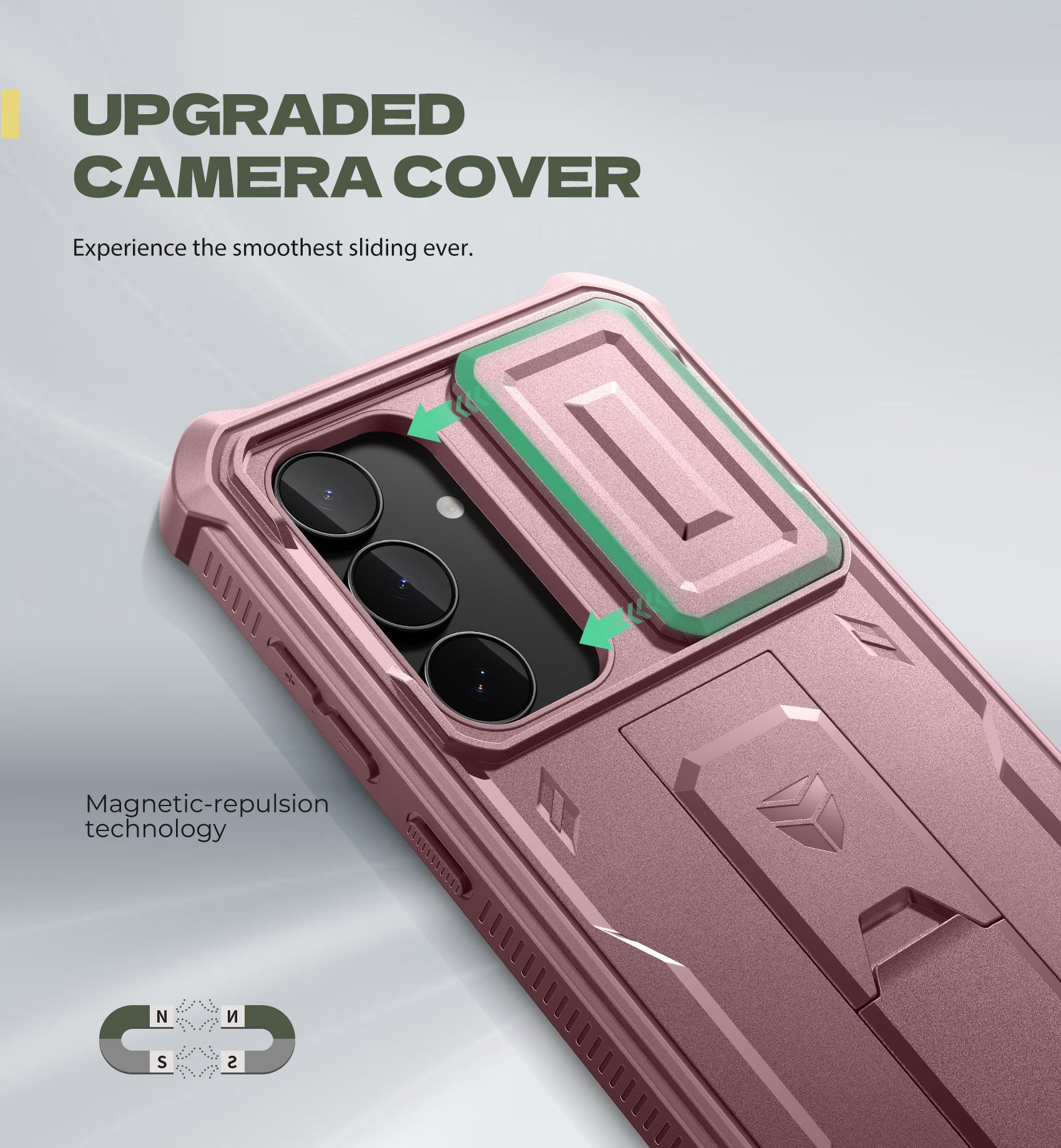 Dexnor Case for Samsung Galaxy S25 Fe Full Body With Screen Protector Slide Camera Bumper Kickstand Heavy-duty Rugged Cover