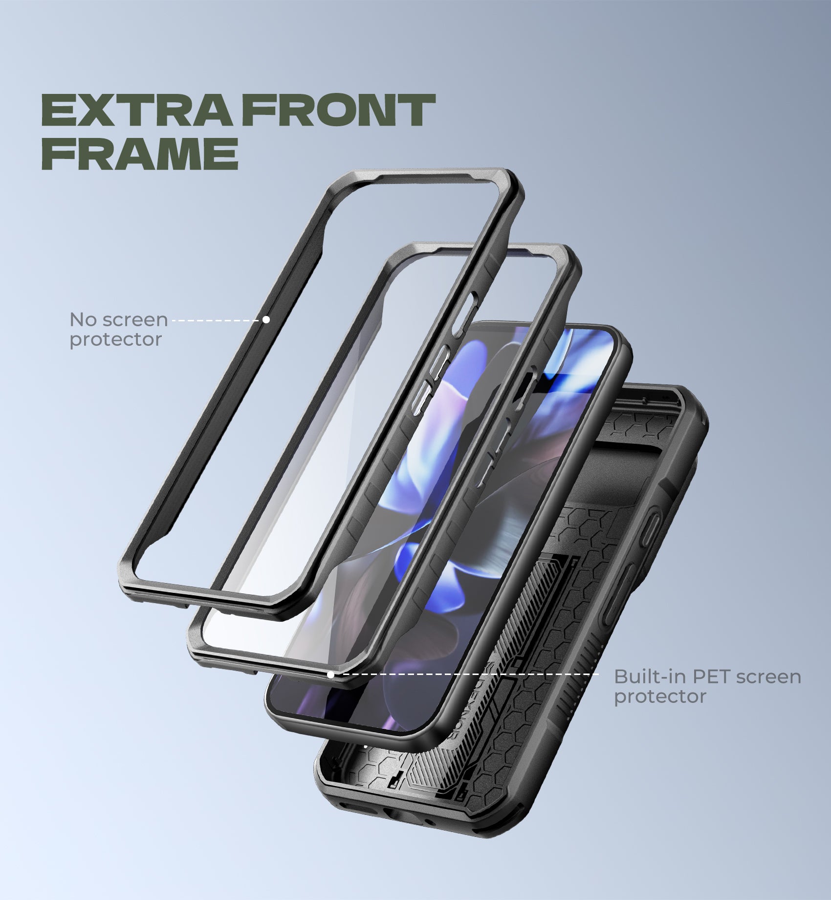 Dexnor Case For Google Pixel 10 Pro with Slide Camera Cover 2 Front Frames Full-Body Built-in Screen Protector Kickstand Bumper Cover