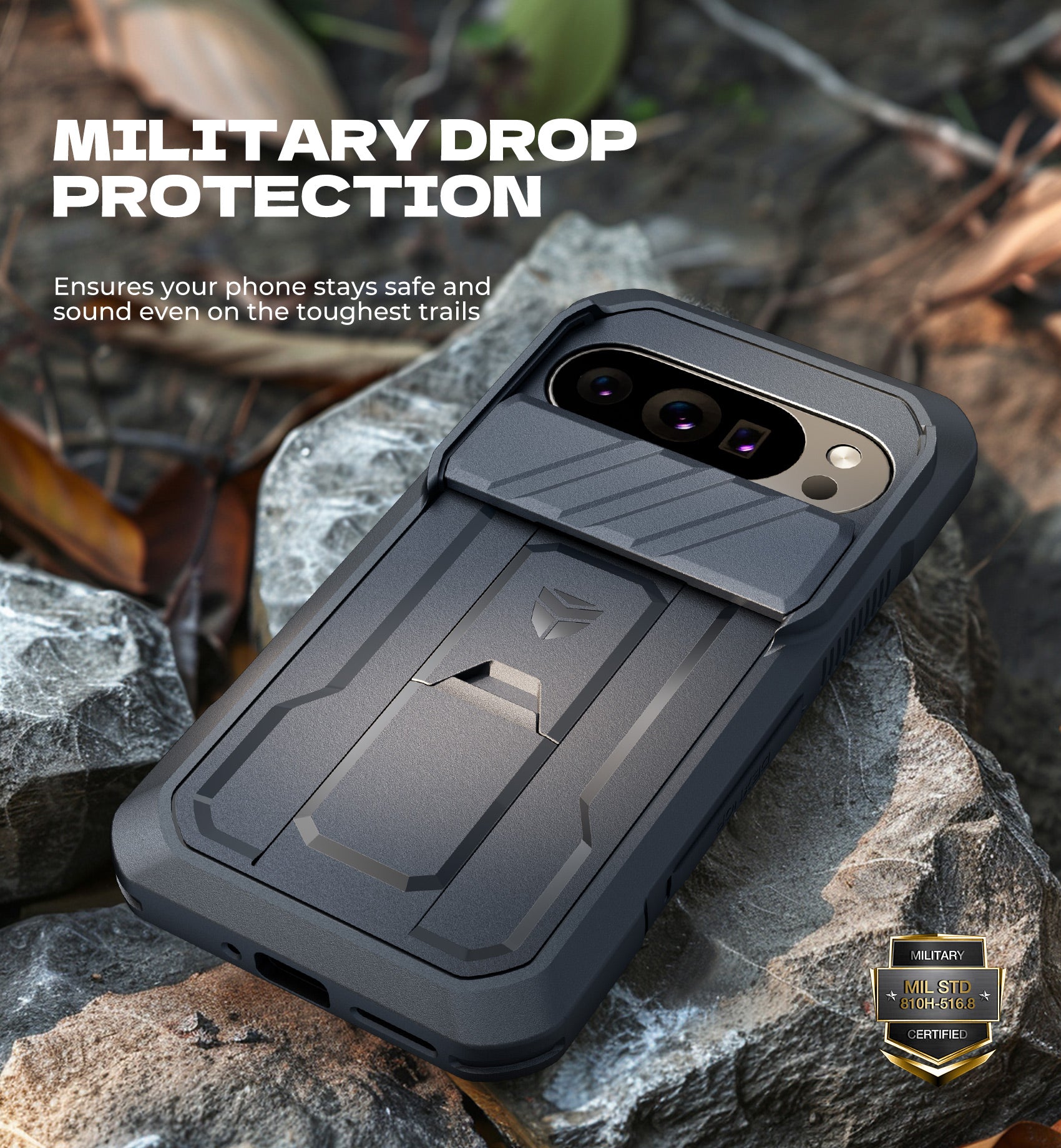 Dexnor Case For Google Pixel 10 Pro with Slide Camera Cover 2 Front Frames Full-Body Built-in Screen Protector Kickstand Bumper Cover