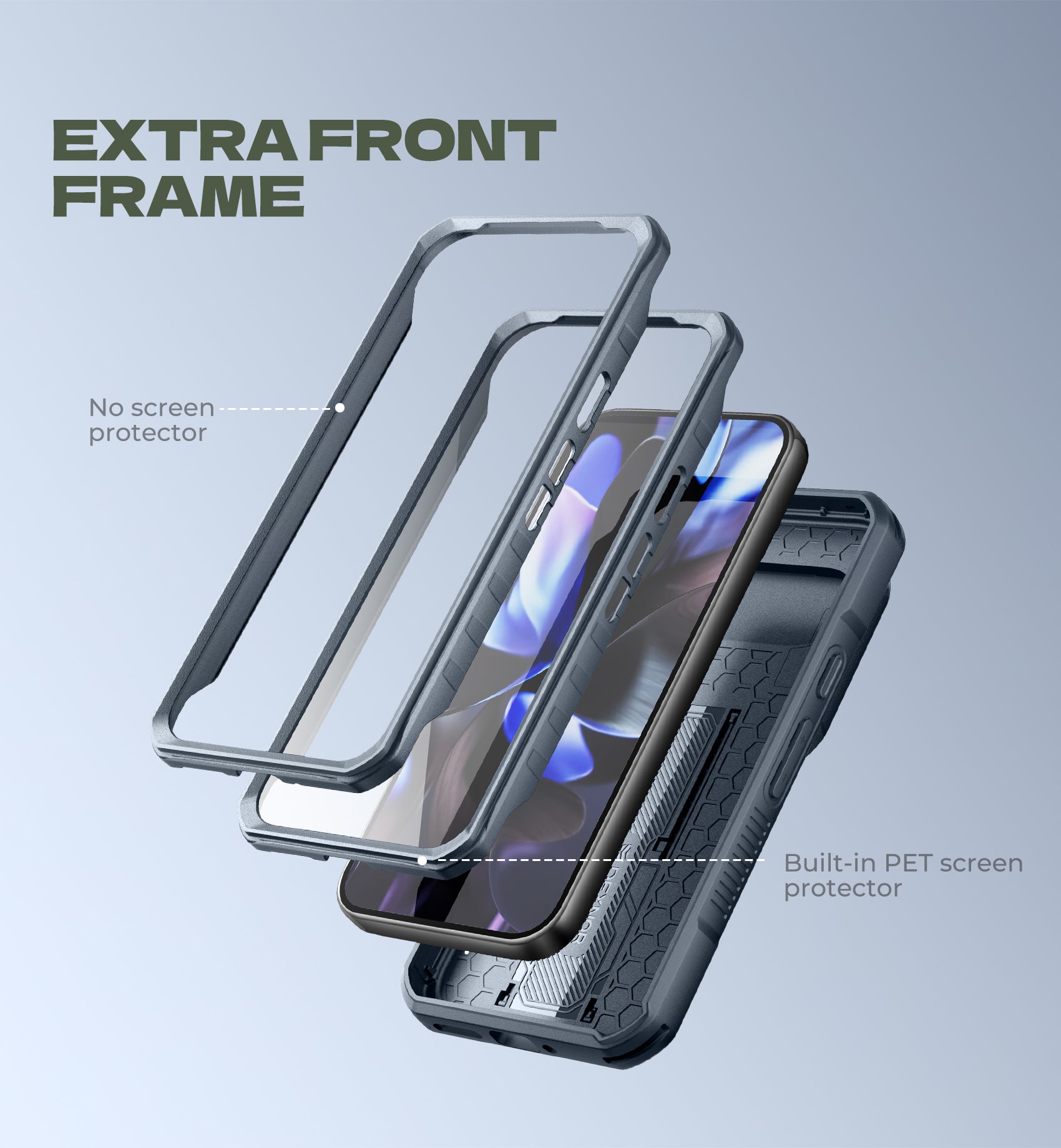 Dexnor Case For Google Pixel 10 Pro with Slide Camera Cover 2 Front Frames Full-Body Built-in Screen Protector Kickstand Bumper Cover