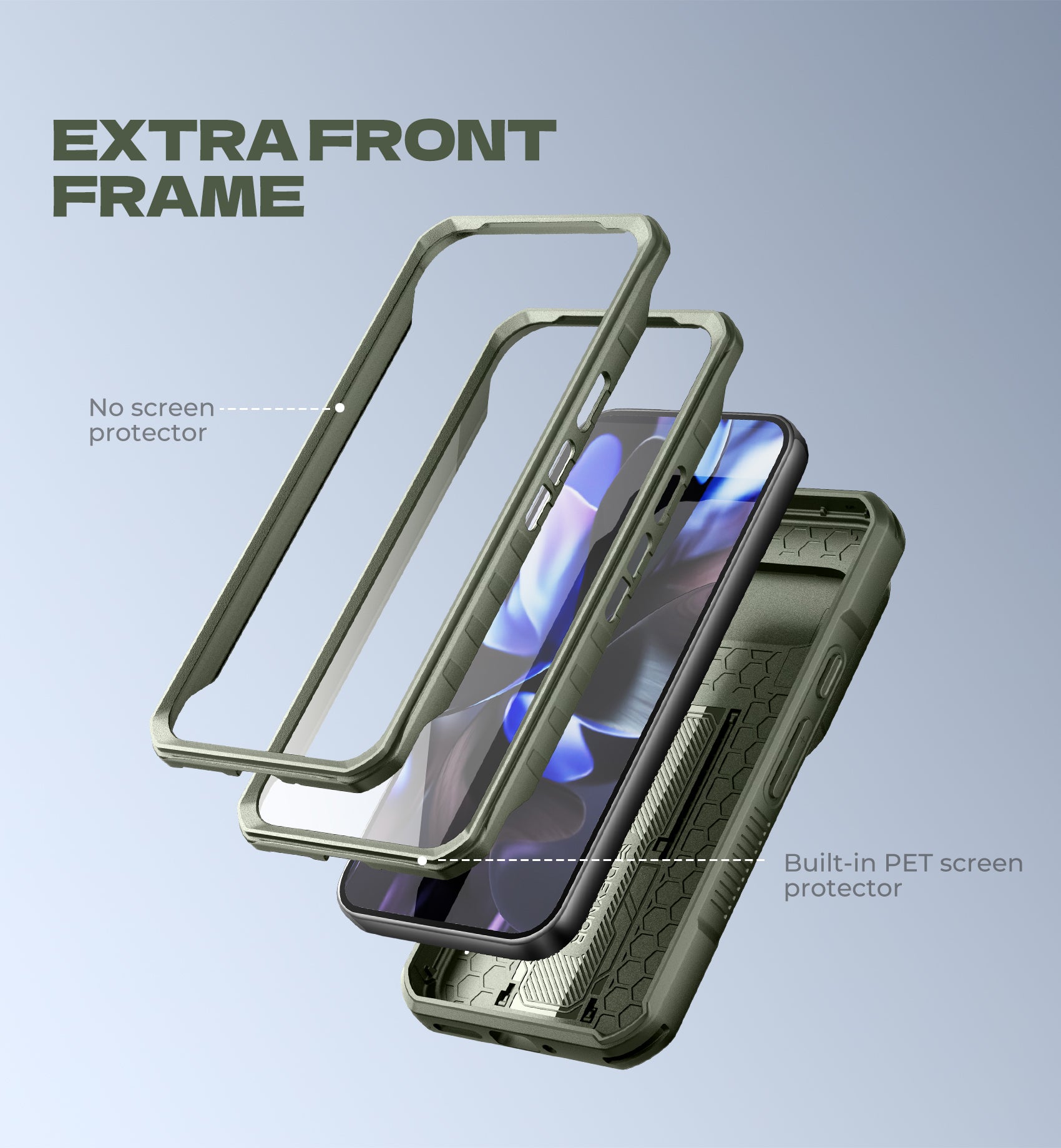 Dexnor Case For Google Pixel 10 Pro with Slide Camera Cover 2 Front Frames Full-Body Built-in Screen Protector Kickstand Bumper Cover