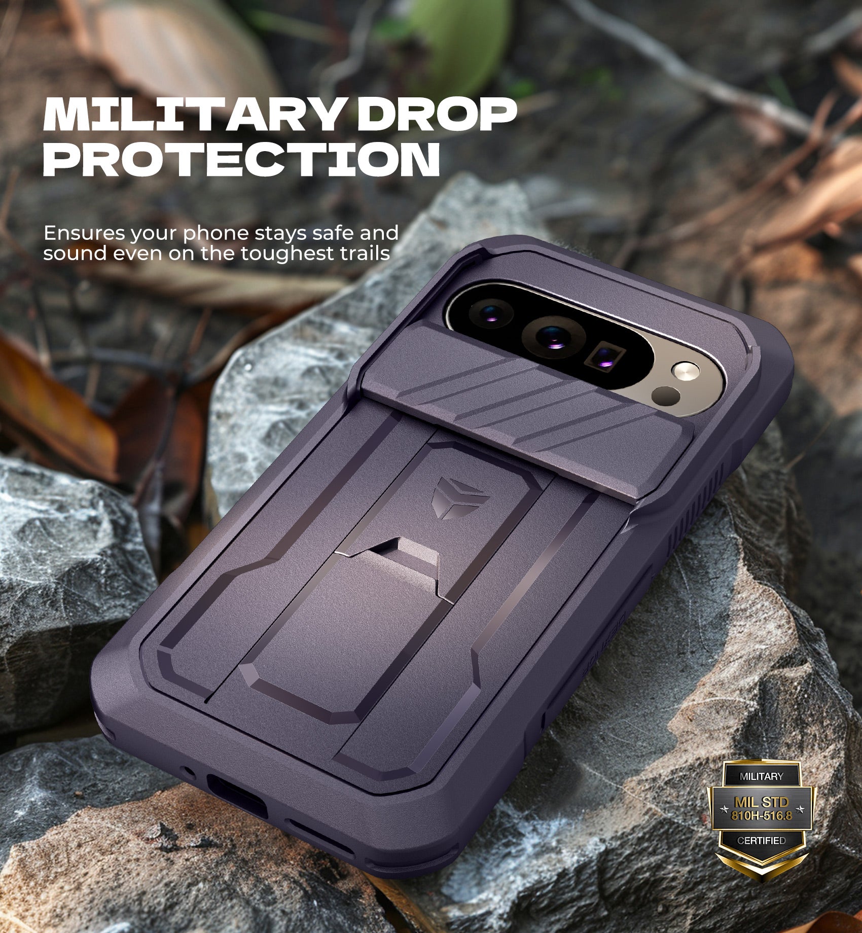 Dexnor Case For Google Pixel 10 Pro with Slide Camera Cover 2 Front Frames Full-Body Built-in Screen Protector Kickstand Bumper Cover