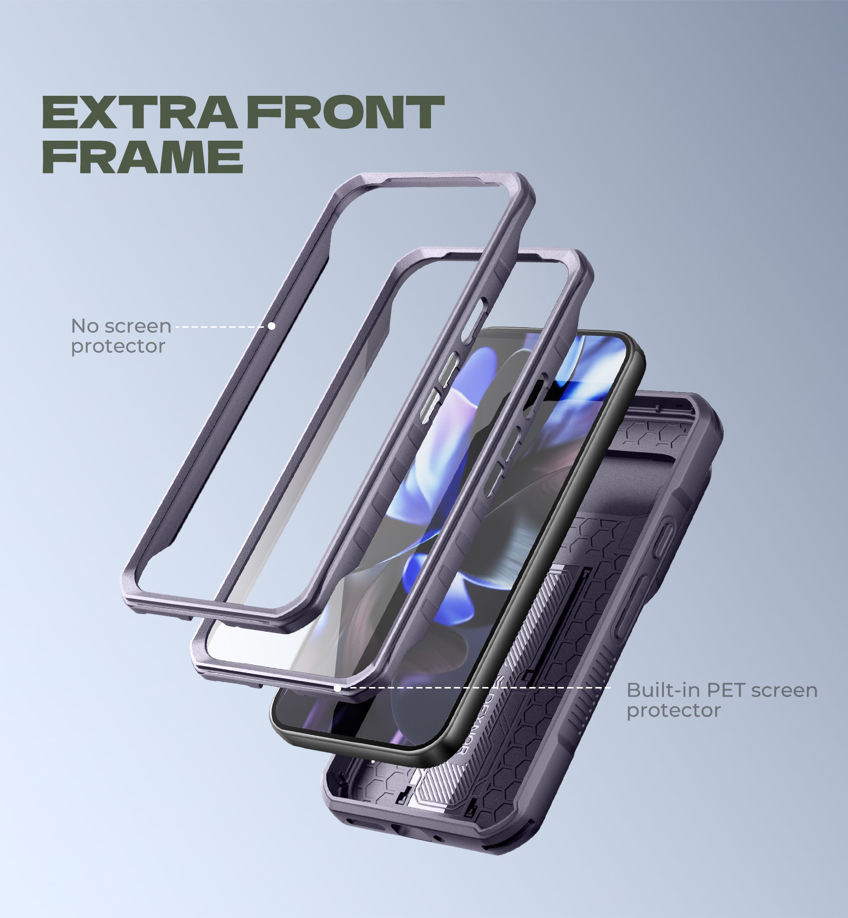 Dexnor Case For Google Pixel 10 Pro with Slide Camera Cover 2 Front Frames Full-Body Built-in Screen Protector Kickstand Bumper Cover