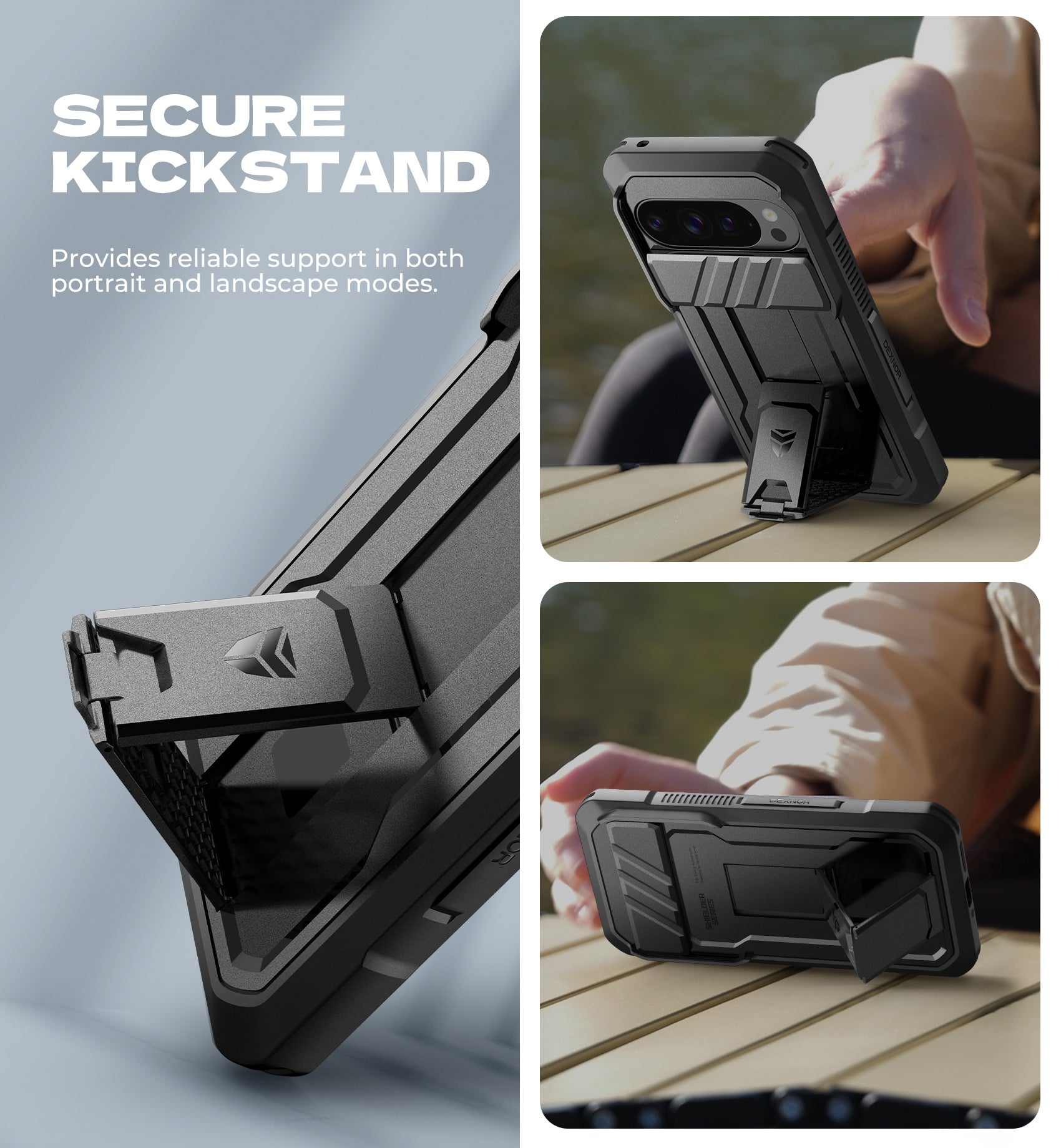 Dexnor Case For Google Pixel 10 Pro XL with Slide Camera Cover 2 Front Frames Full-Body Built-in Screen Protector Kickstand Bumper Cover