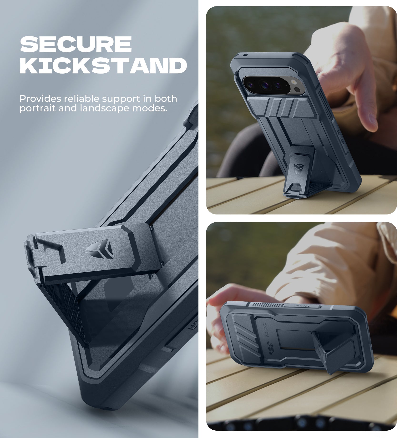 Dexnor Case For Google Pixel 10 Pro XL with Slide Camera Cover 2 Front Frames Full-Body Built-in Screen Protector Kickstand Bumper Cover