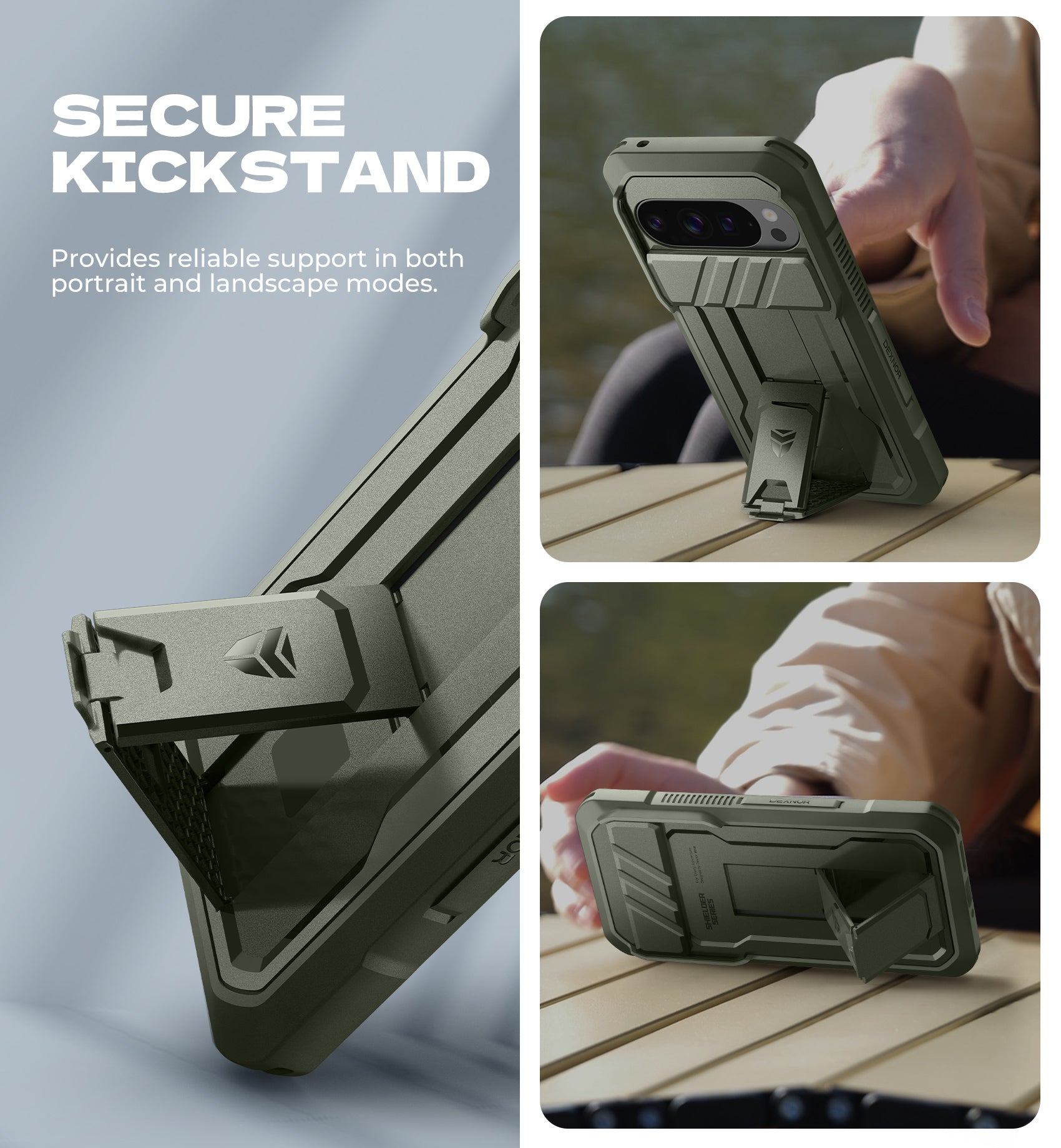 Dexnor Case For Google Pixel 10 Pro XL with Slide Camera Cover 2 Front Frames Full-Body Built-in Screen Protector Kickstand Bumper Cover