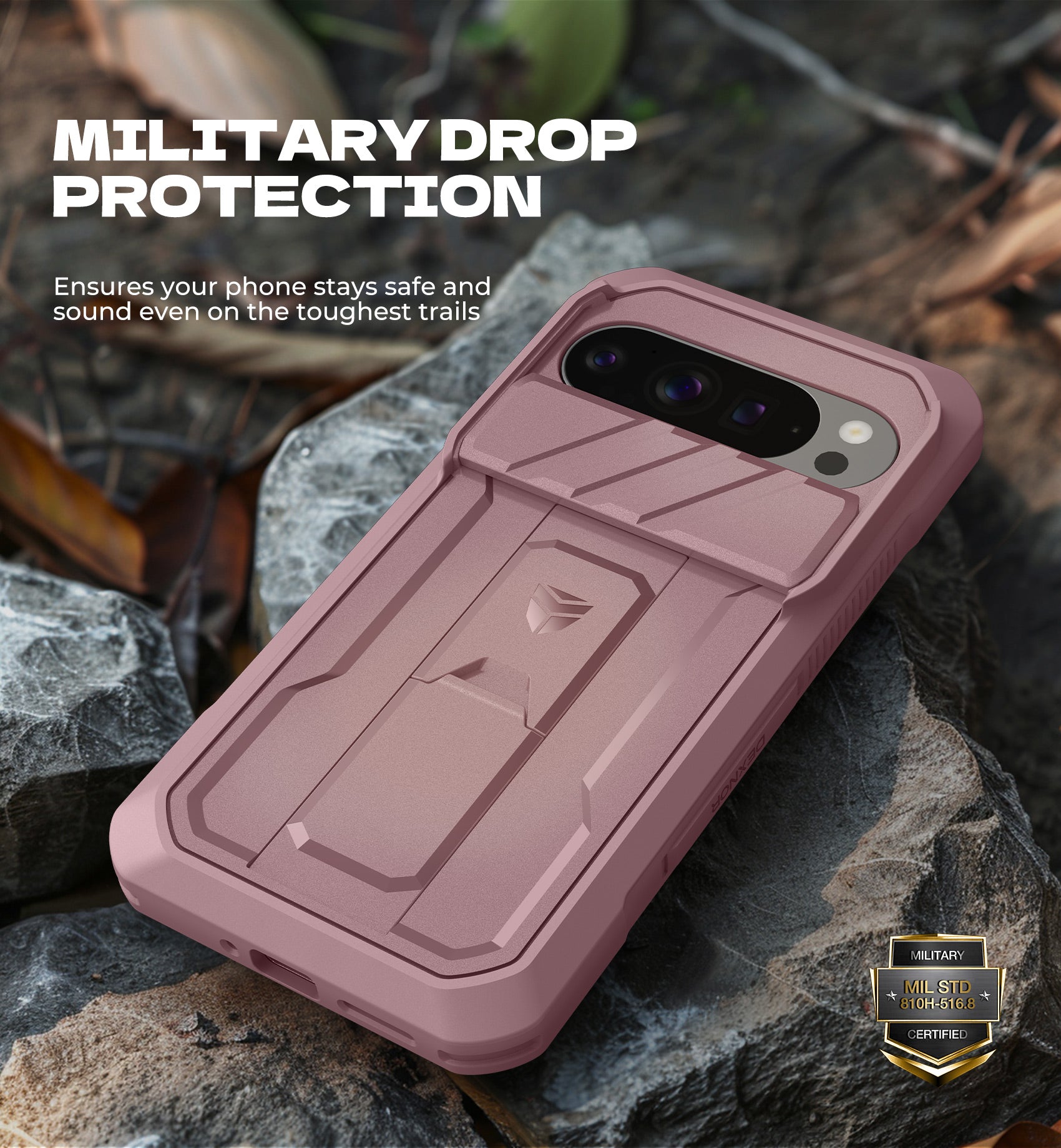 Dexnor Case For Google Pixel 10 Pro XL with Slide Camera Cover 2 Front Frames Full-Body Built-in Screen Protector Kickstand Bumper Cover