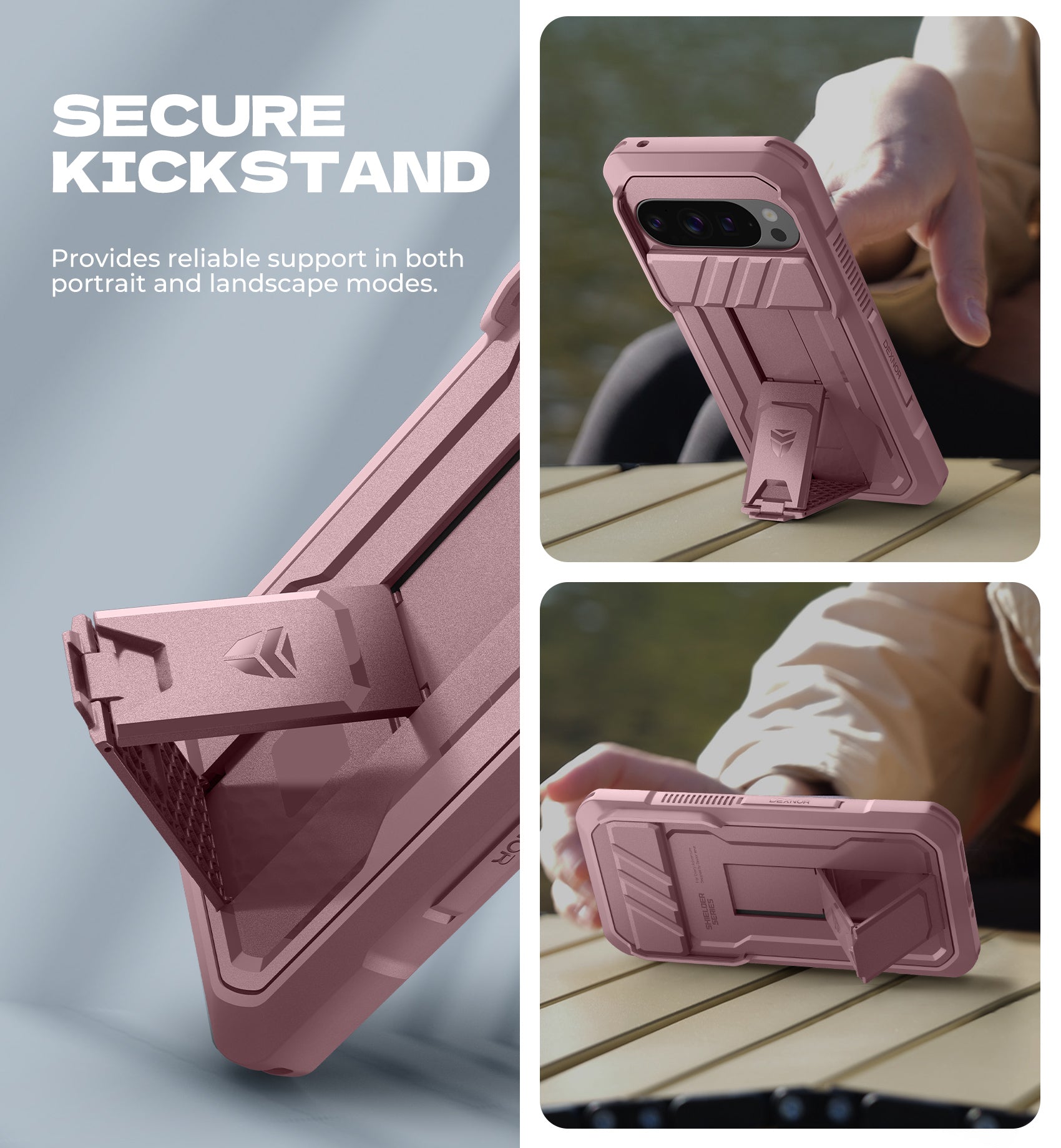 Dexnor Case For Google Pixel 10 Pro XL with Slide Camera Cover 2 Front Frames Full-Body Built-in Screen Protector Kickstand Bumper Cover