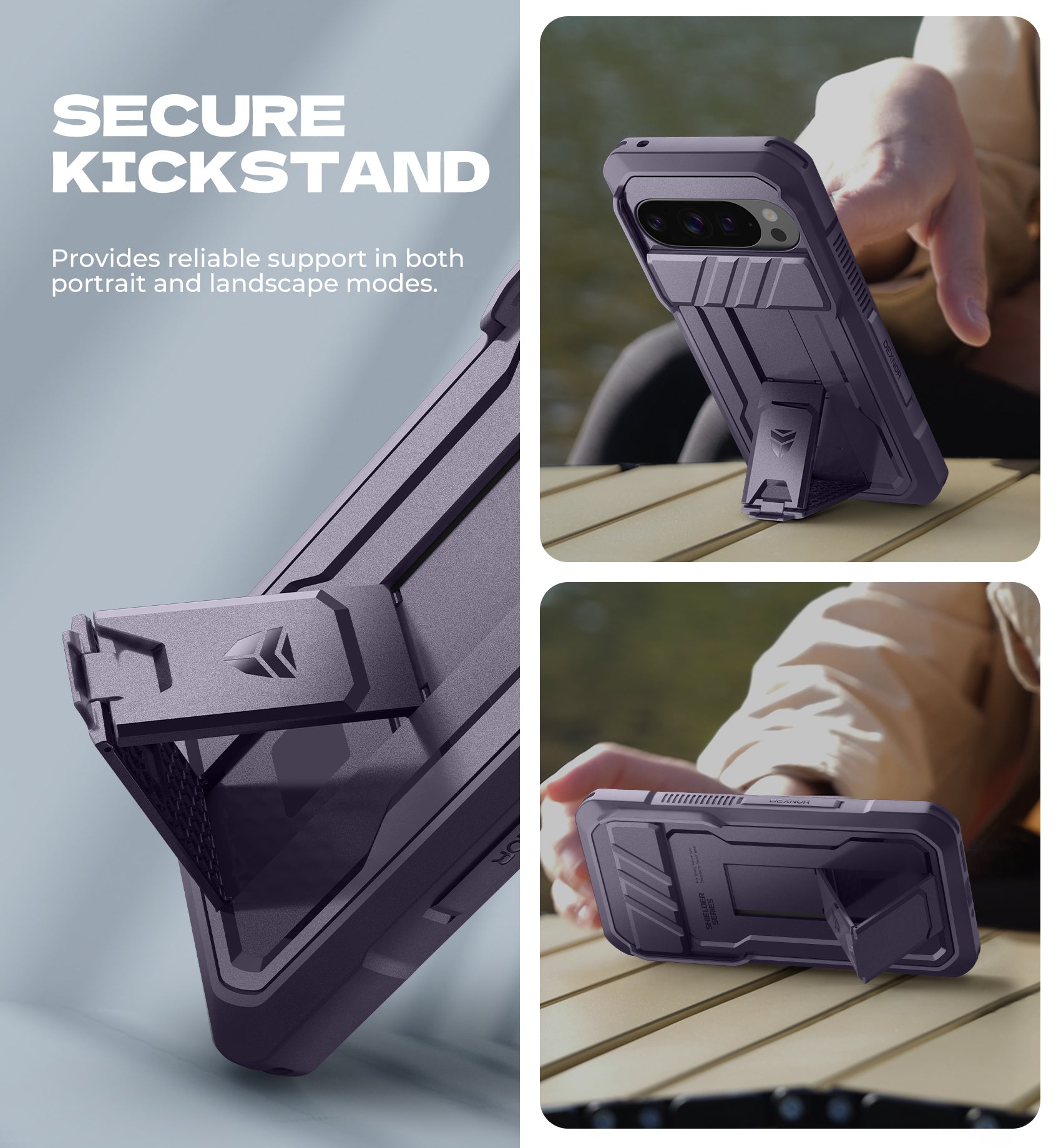 Dexnor Case For Google Pixel 10 Pro XL with Slide Camera Cover 2 Front Frames Full-Body Built-in Screen Protector Kickstand Bumper Cover