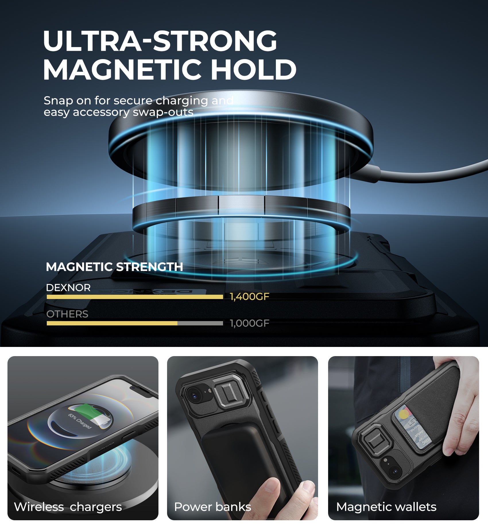 Dexnor Case For iPhone 16e With Slide Camera Cover MagSafe Heavy-duty Shockproof Full Body Built-in Screen Protector Adjustable Kickstand