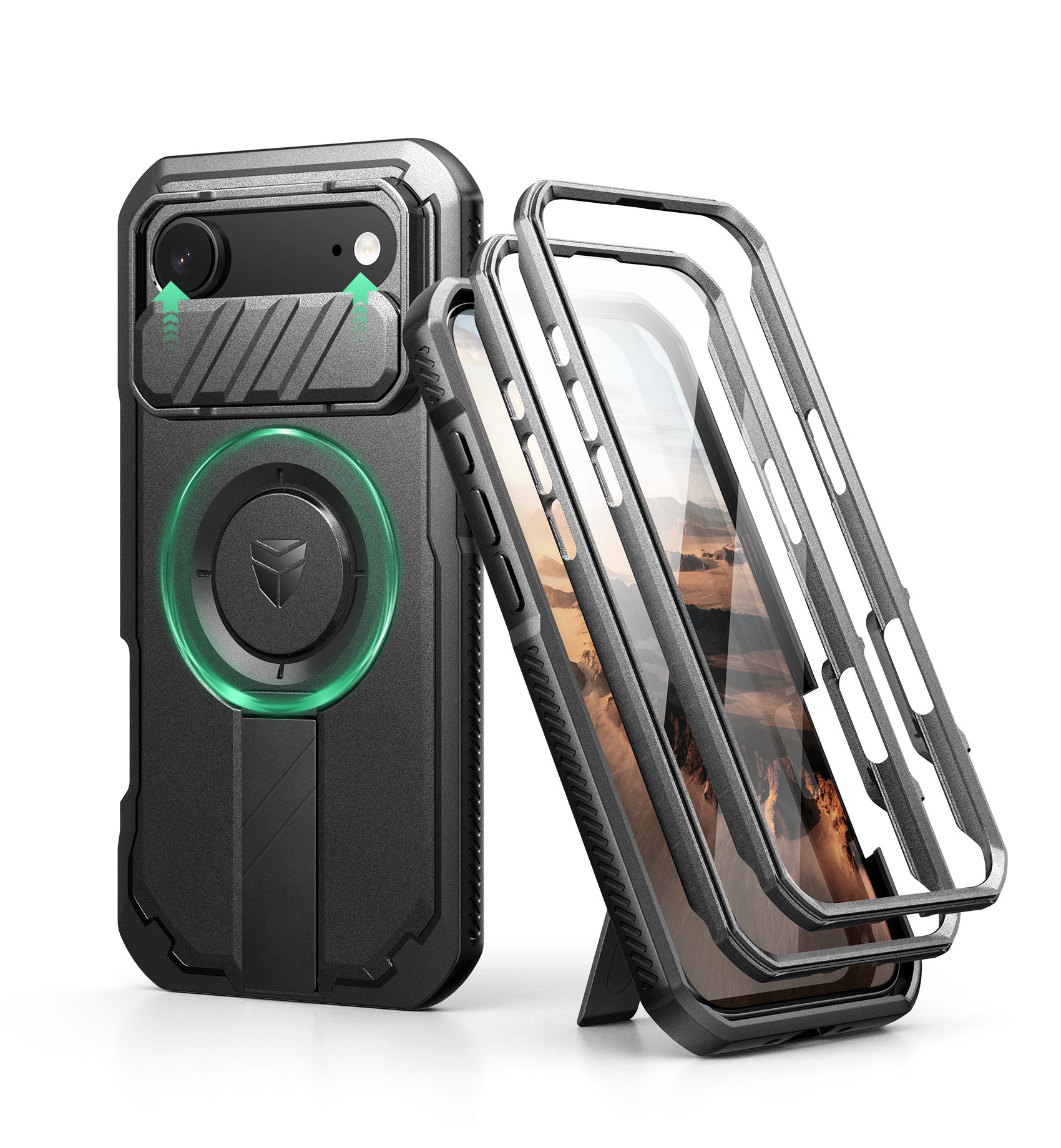 Dexnor Case For iPhone 17 Air With Slide Camera Cover MagSafe Heavy-duty Shockproof Bumper Full Body Built-in Screen Protector 6.5 Inch