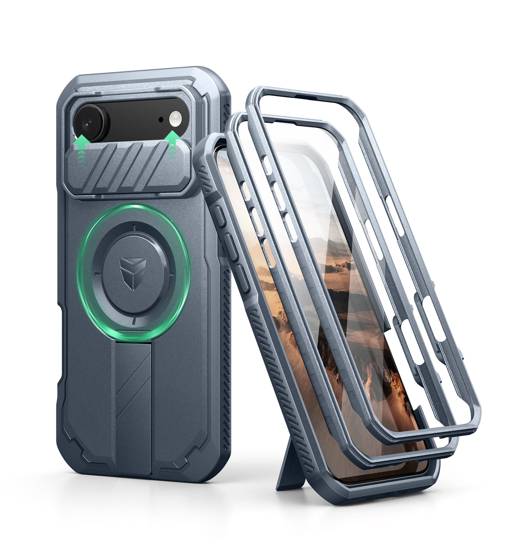 Dexnor Case For iPhone 17 Air With Slide Camera Cover MagSafe Heavy-duty Shockproof Bumper Full Body Built-in Screen Protector 6.5 Inch