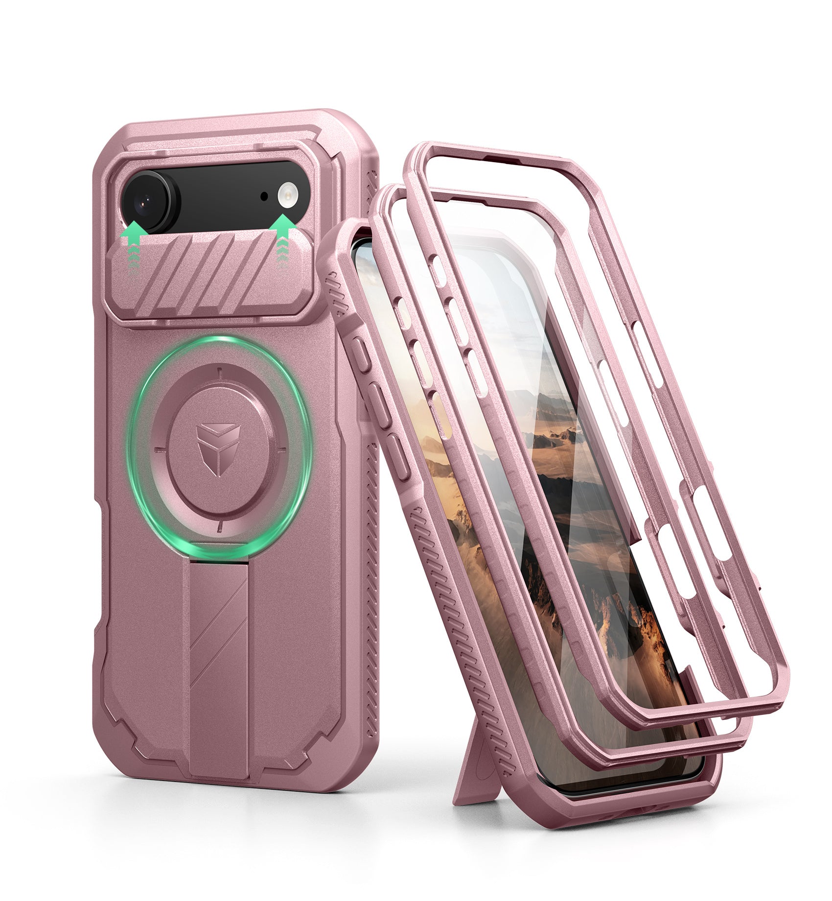 Dexnor Case For iPhone 17 Air With Slide Camera Cover MagSafe Heavy-duty Shockproof Bumper Full Body Built-in Screen Protector 6.5 Inch