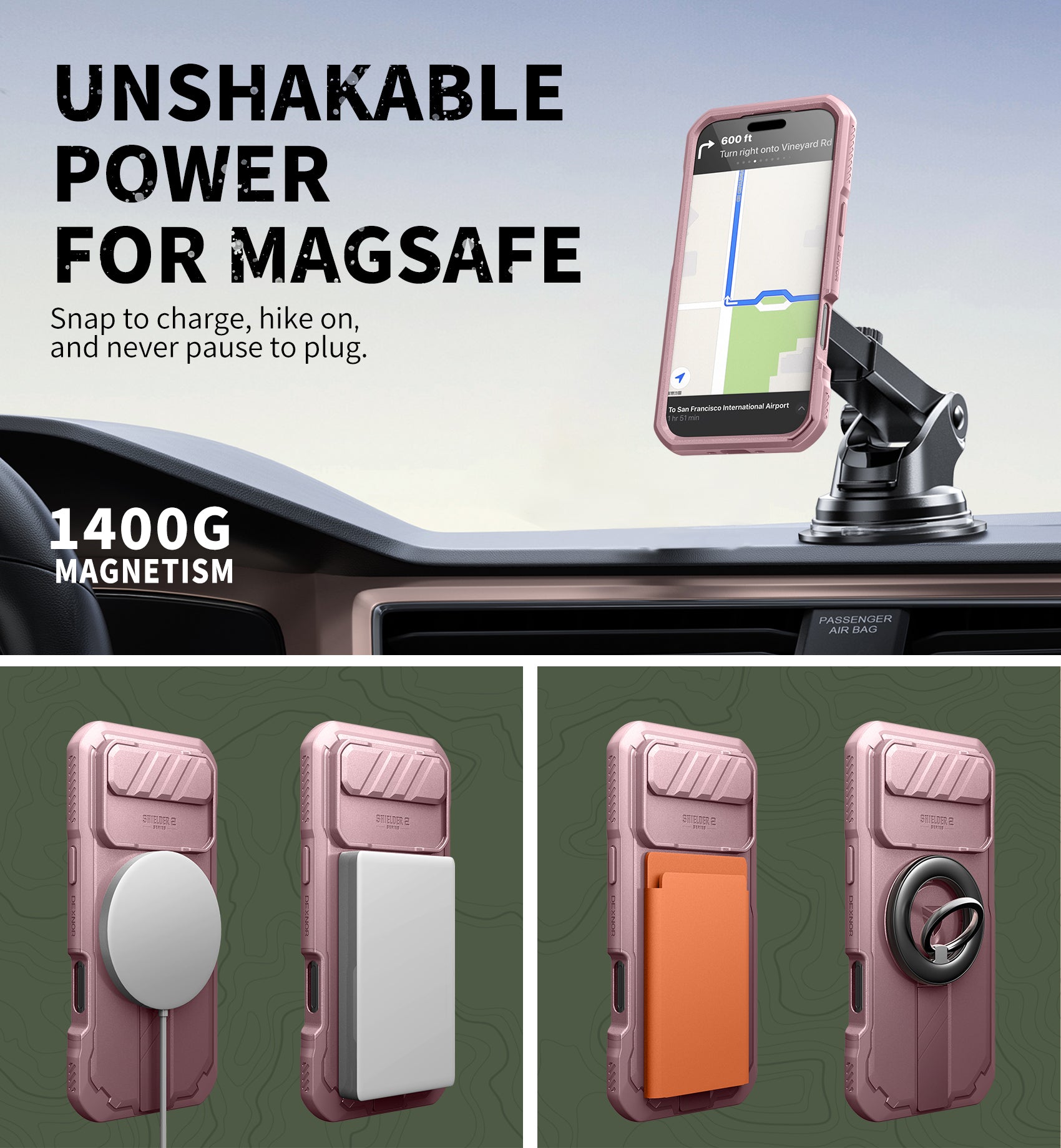 Dexnor Case For iPhone 17 Air With Slide Camera Cover MagSafe Heavy-duty Shockproof Bumper Full Body Built-in Screen Protector 6.5 Inch