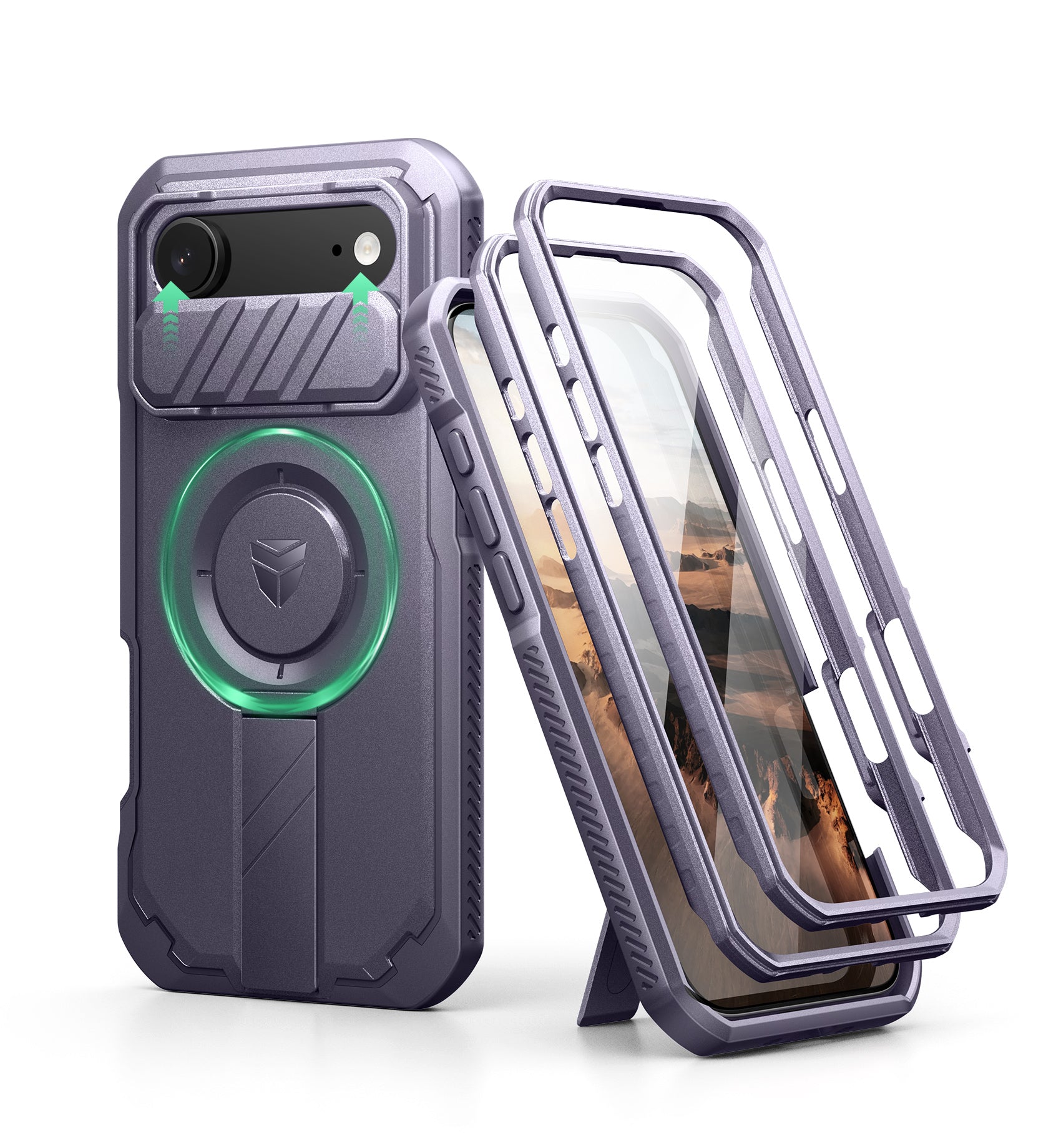 Dexnor Case For iPhone 17 Air With Slide Camera Cover MagSafe Heavy-duty Shockproof Bumper Full Body Built-in Screen Protector 6.5 Inch