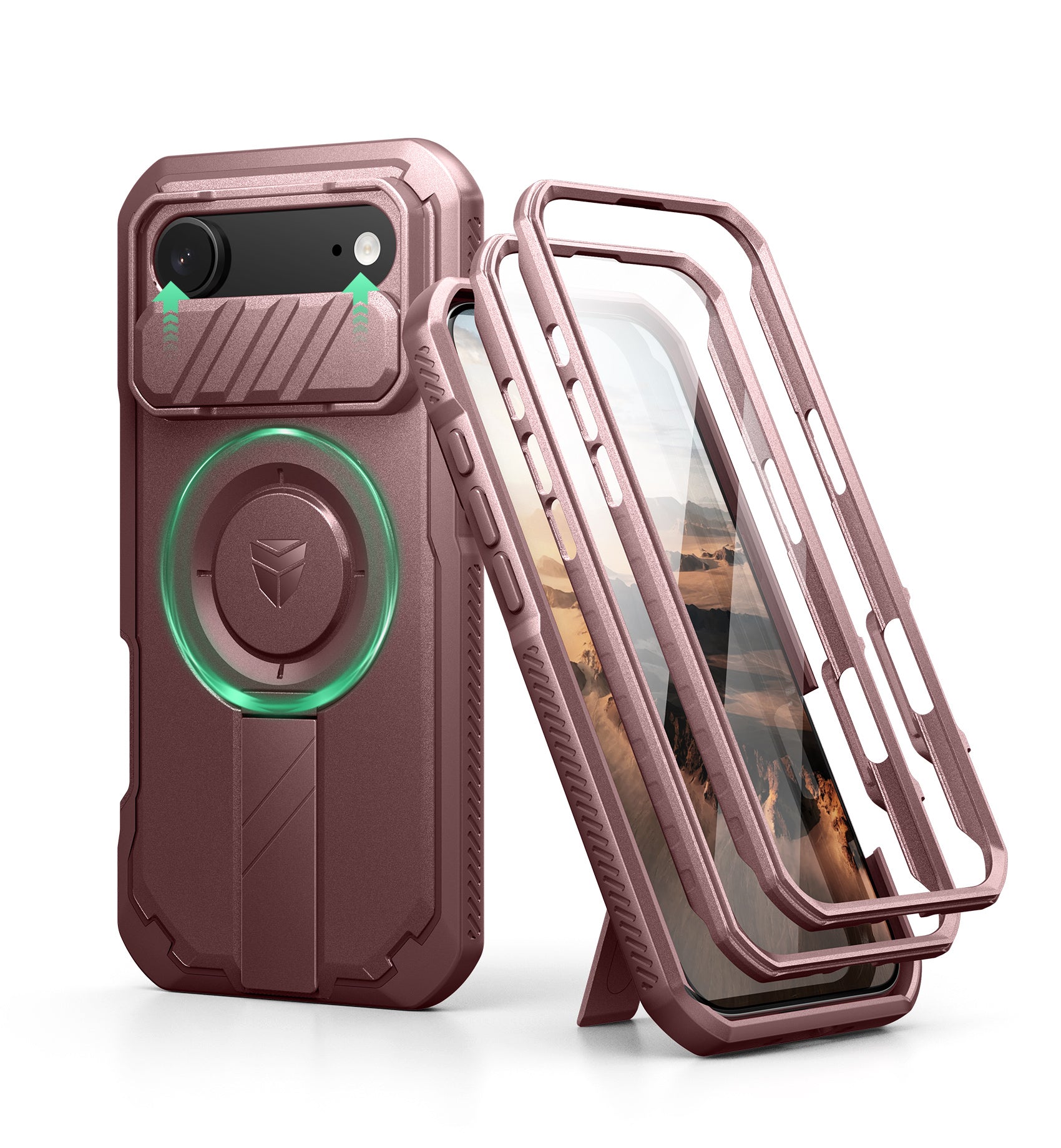 Dexnor Case For iPhone 17 Air With Slide Camera Cover MagSafe Heavy-duty Shockproof Bumper Full Body Built-in Screen Protector 6.5 Inch