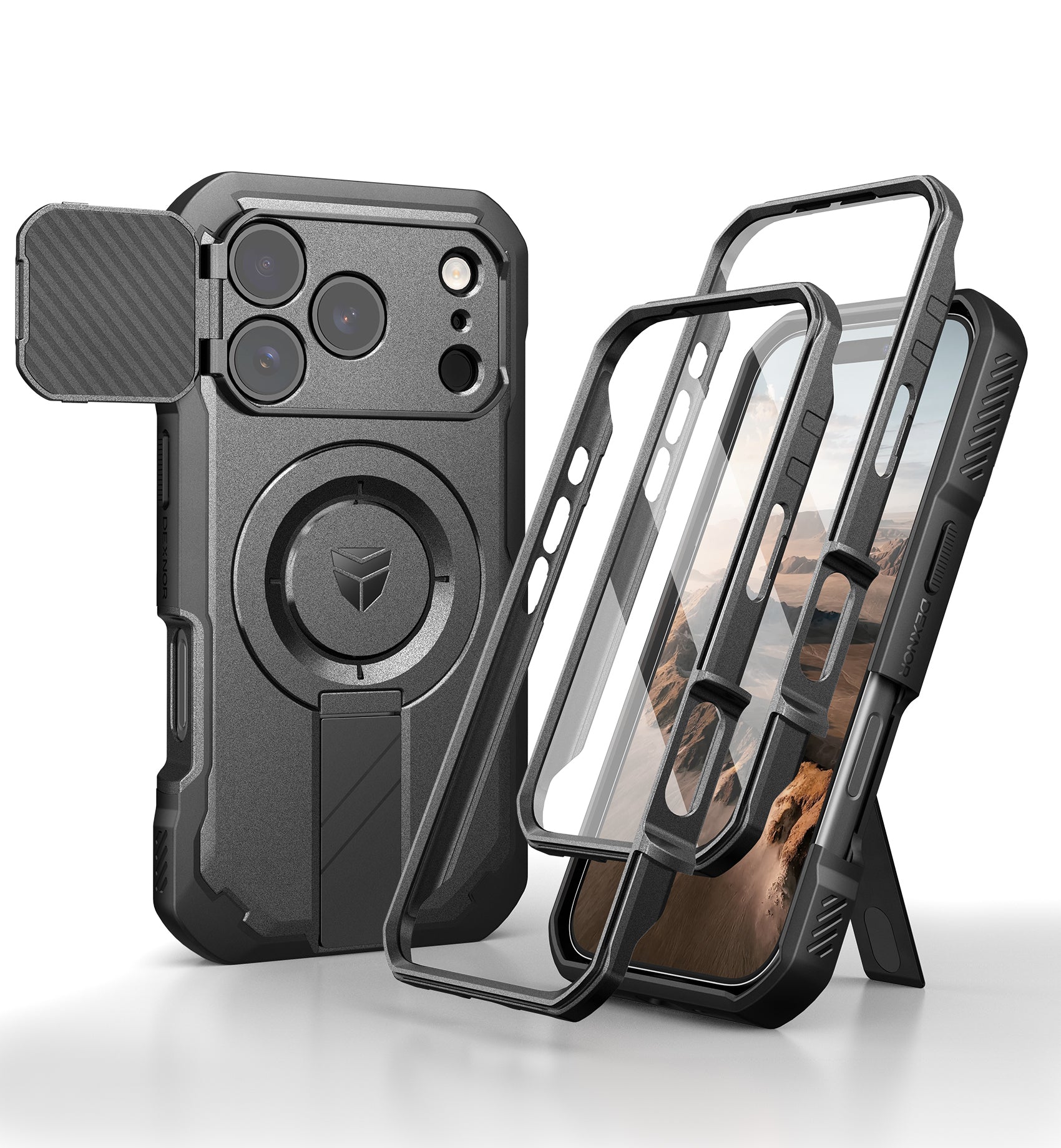 Dexnor Case For iPhone 17 Pro Max With Flip Camera Cover MagSafe Heavy-duty Shockproof Bumper Full Body Built-in Screen Protector 6.9 Inch