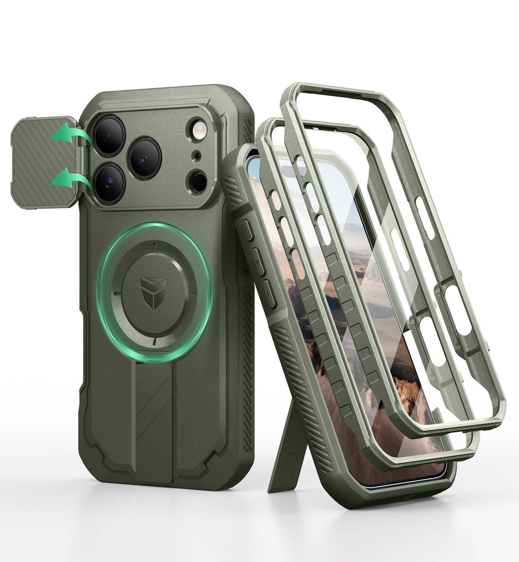 Dexnor Case For iPhone 17 Pro Max With Flip Camera Cover MagSafe Heavy-duty Shockproof Bumper Full Body Built-in Screen Protector 6.9 Inch