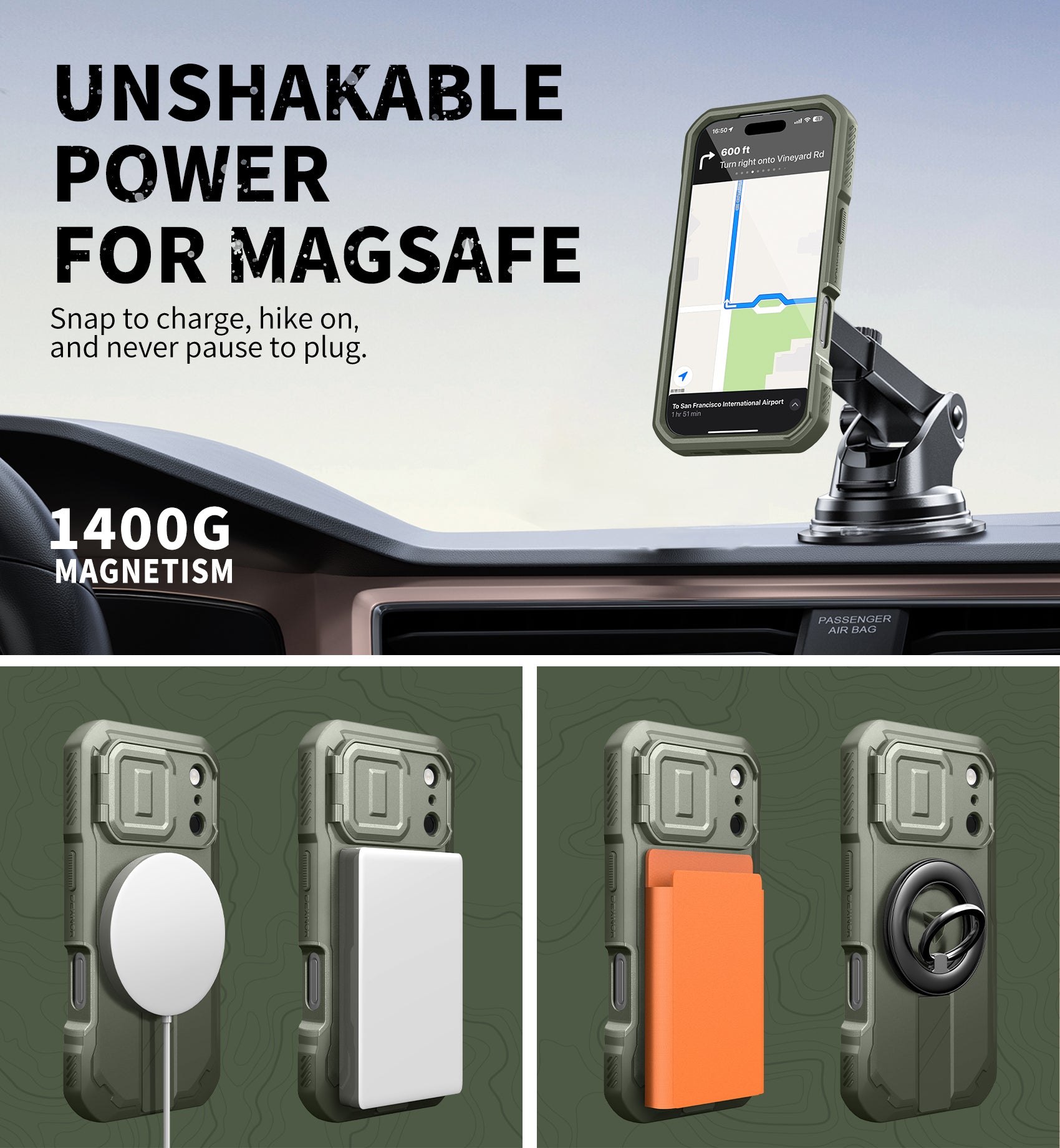 Dexnor Case For iPhone 17 Pro With Flip Camera Cover MagSafe Heavy-duty Shockproof Bumper Full Body Built-in Screen Protector 6.3 Inch