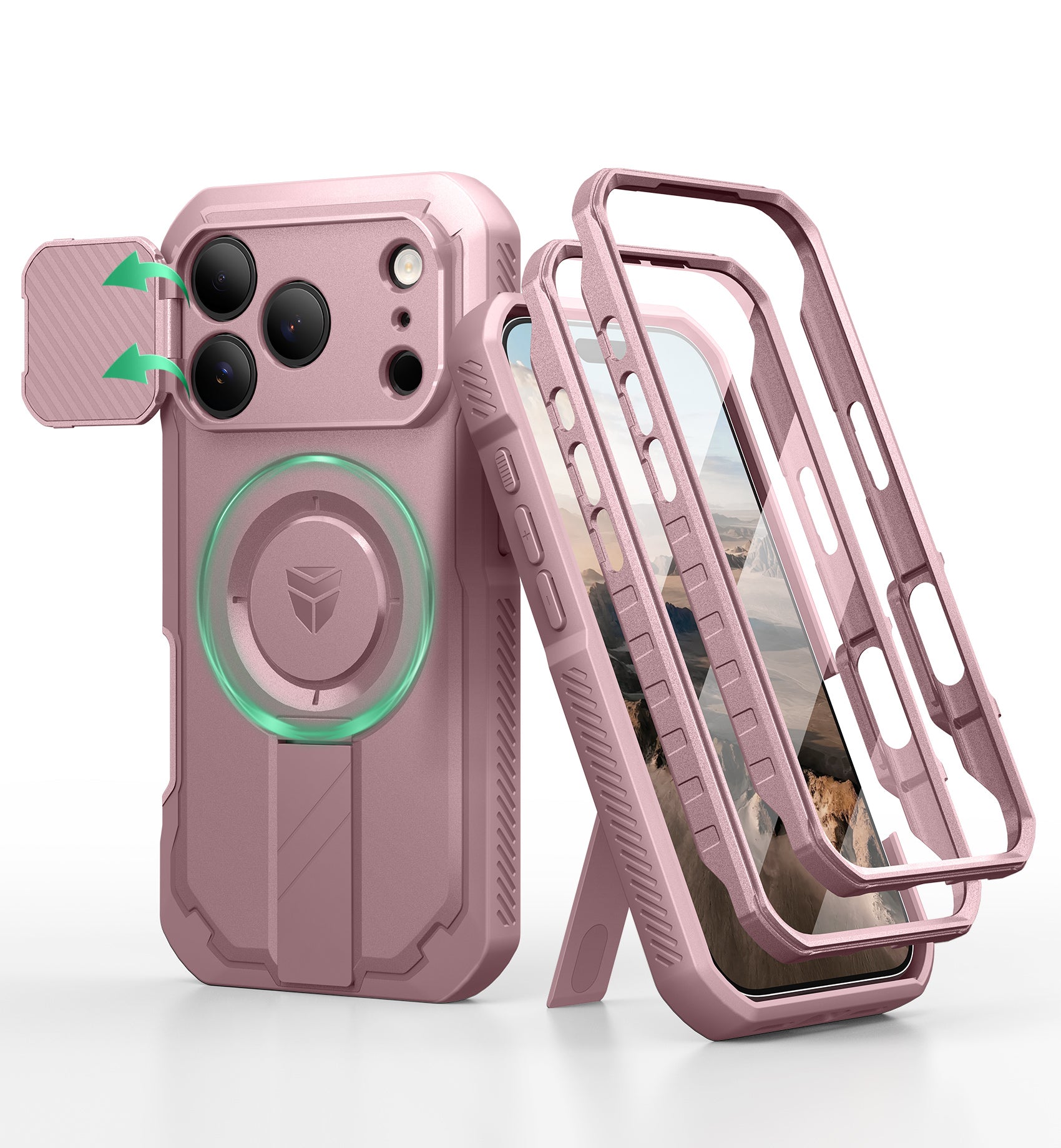 Dexnor Case For iPhone 17 Pro With Flip Camera Cover MagSafe Heavy-duty Shockproof Bumper Full Body Built-in Screen Protector 6.3 Inch