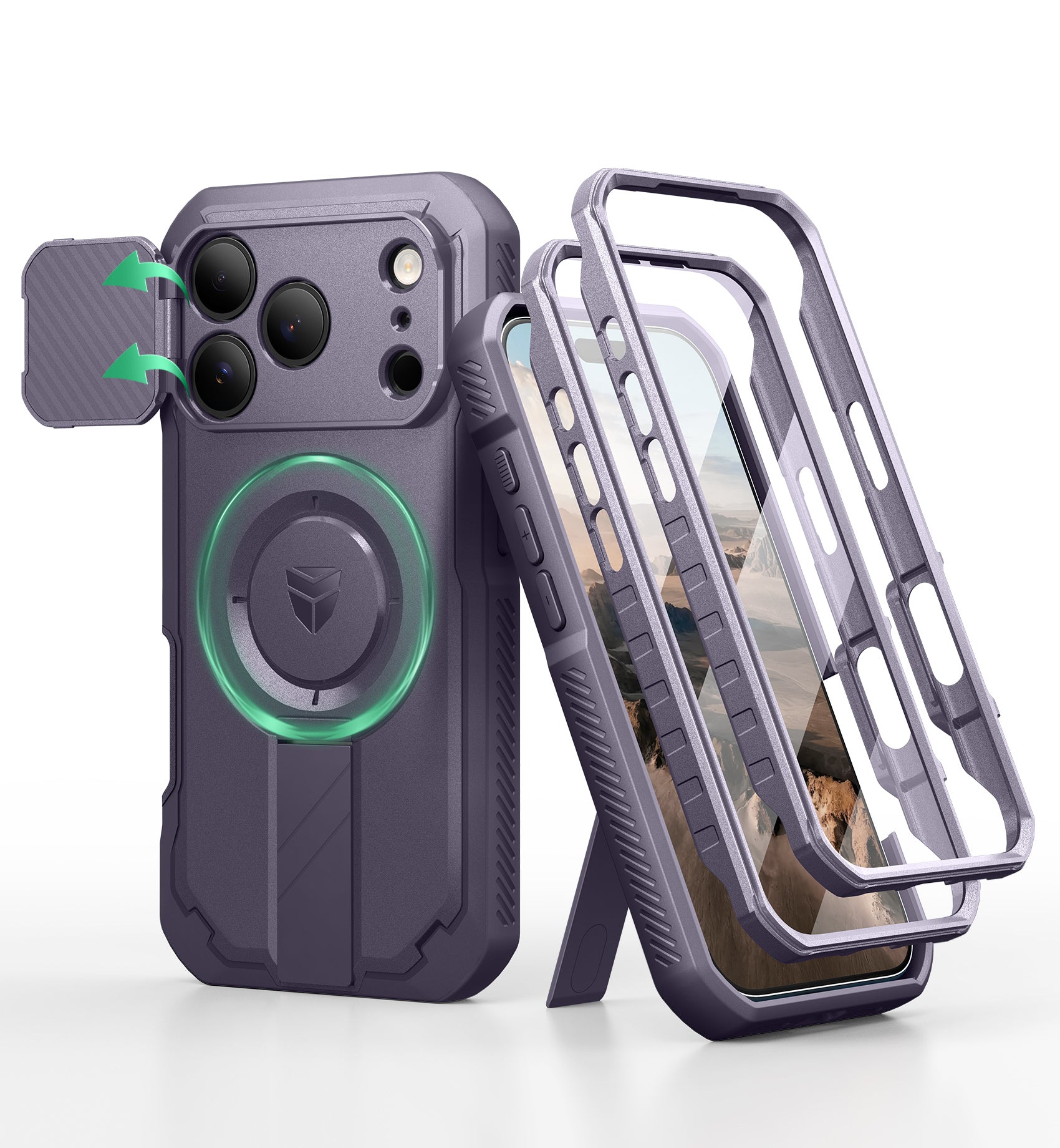 Dexnor Case For iPhone 17 Pro Max With Flip Camera Cover MagSafe Heavy-duty Shockproof Bumper Full Body Built-in Screen Protector 6.9 Inch