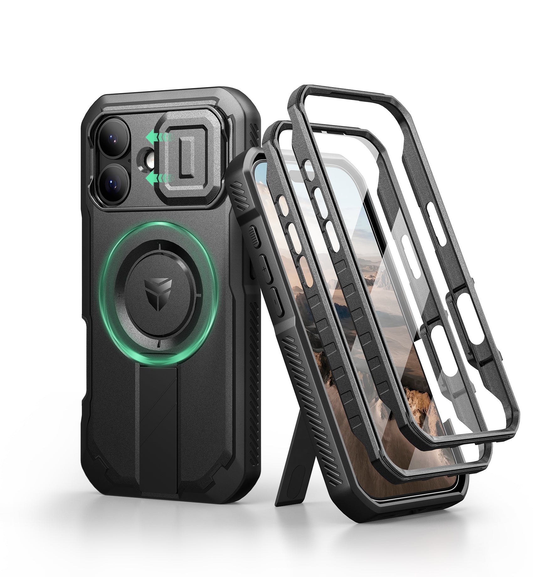Dexnor Case For iPhone 17 With Slide Camera Cover MagSafe Heavy-duty Shockproof Bumper Full Body Built-in Screen Protector 6.3 Inch