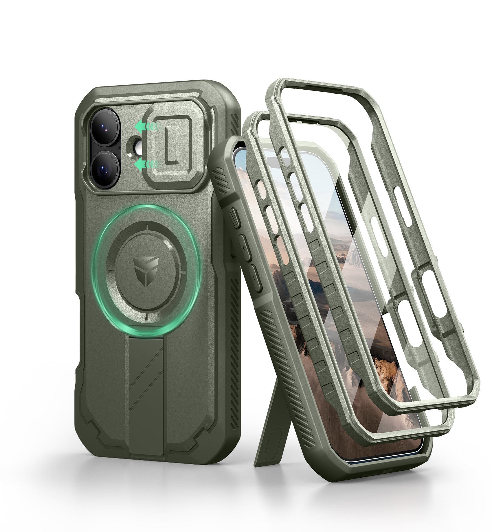 Dexnor Case For iPhone 17 With Slide Camera Cover MagSafe Heavy-duty Shockproof Bumper Full Body Built-in Screen Protector 6.3 Inch