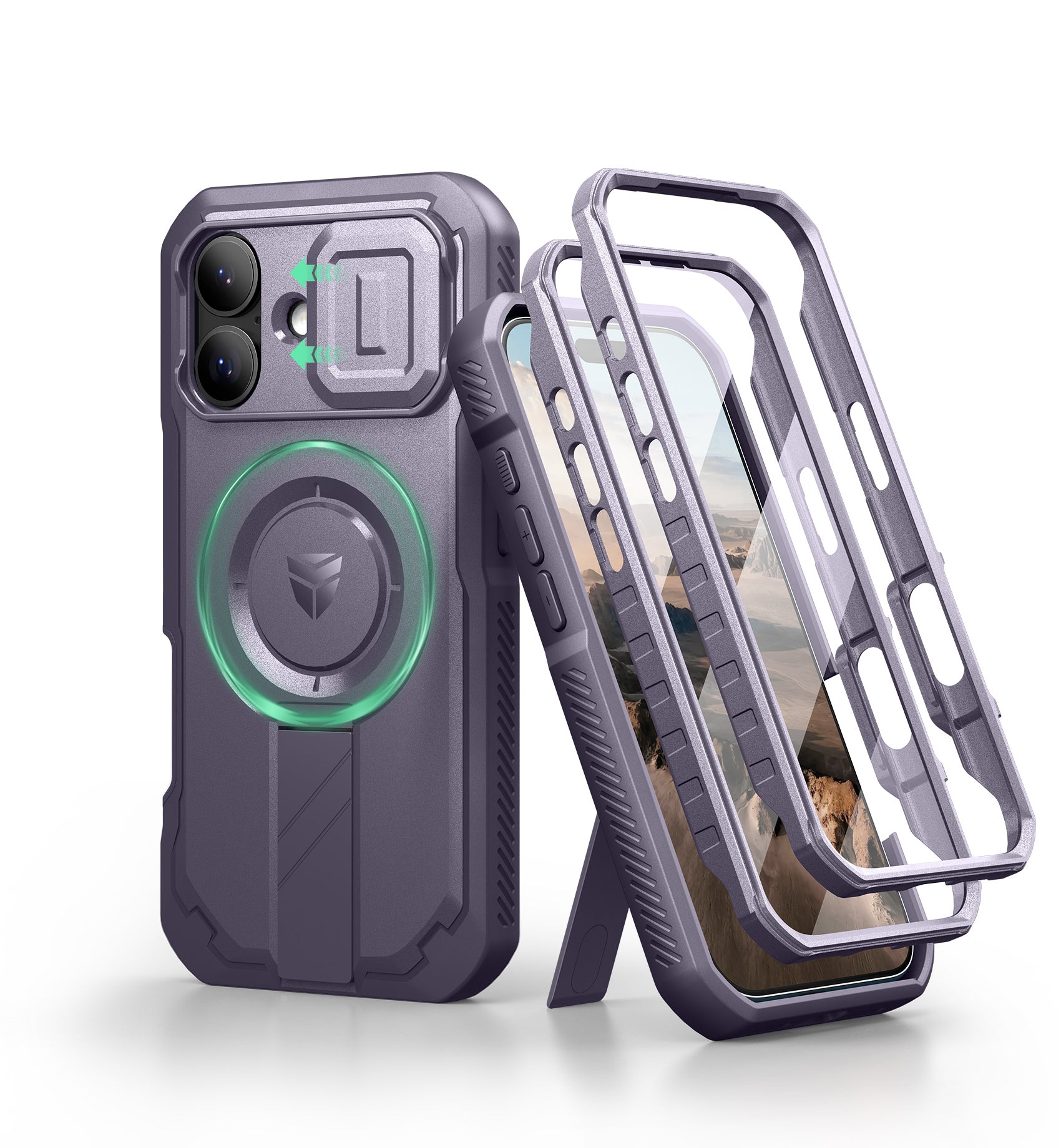 Dexnor Case For iPhone 17 With Slide Camera Cover MagSafe Heavy-duty Shockproof Bumper Full Body Built-in Screen Protector 6.3 Inch