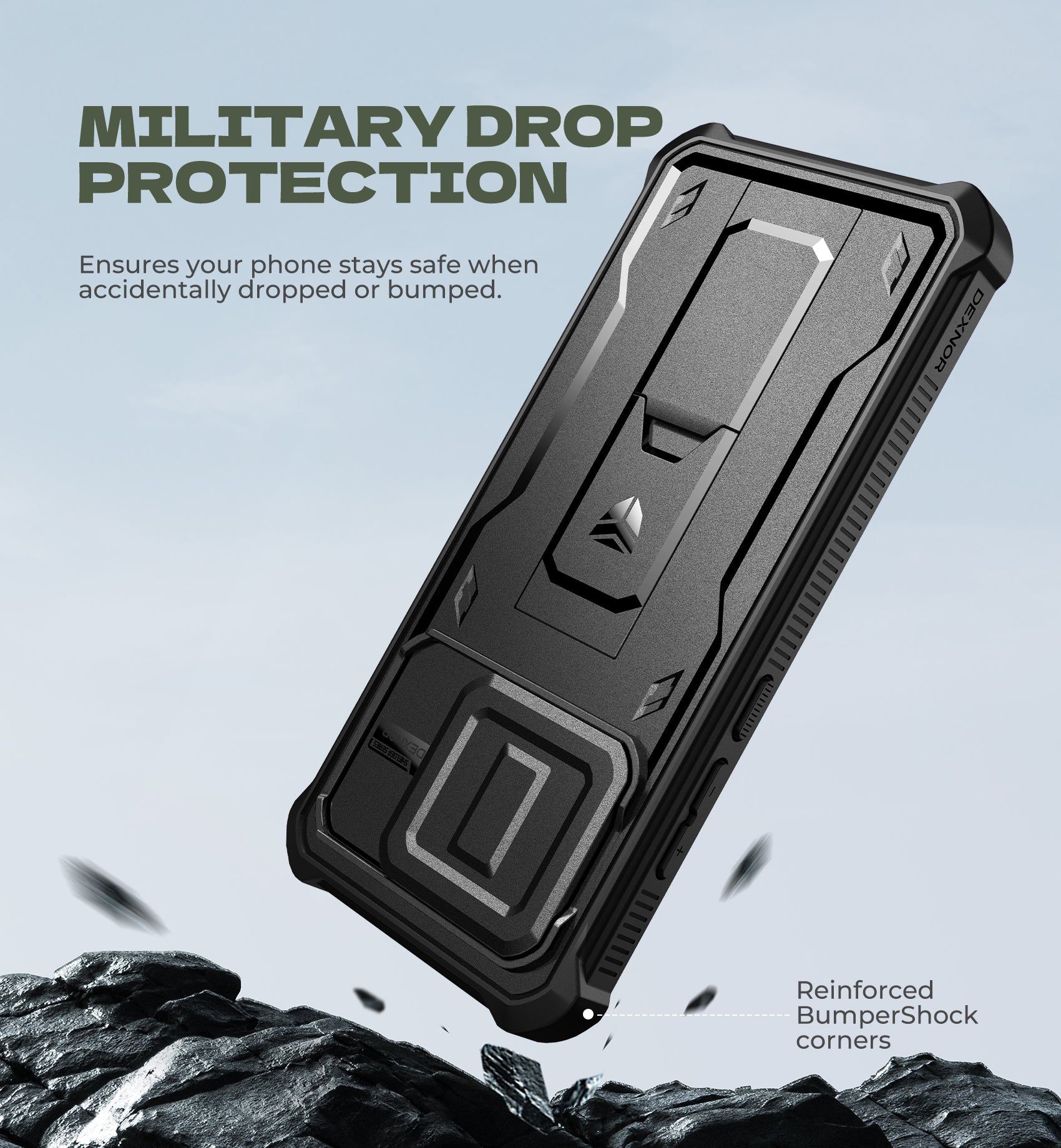 Dexnor Full Body Case for Moto Edge 5G 2025 With Screen Protector And Slide Camera Bumper Kickstand Heavy-duty Shockproof Cover