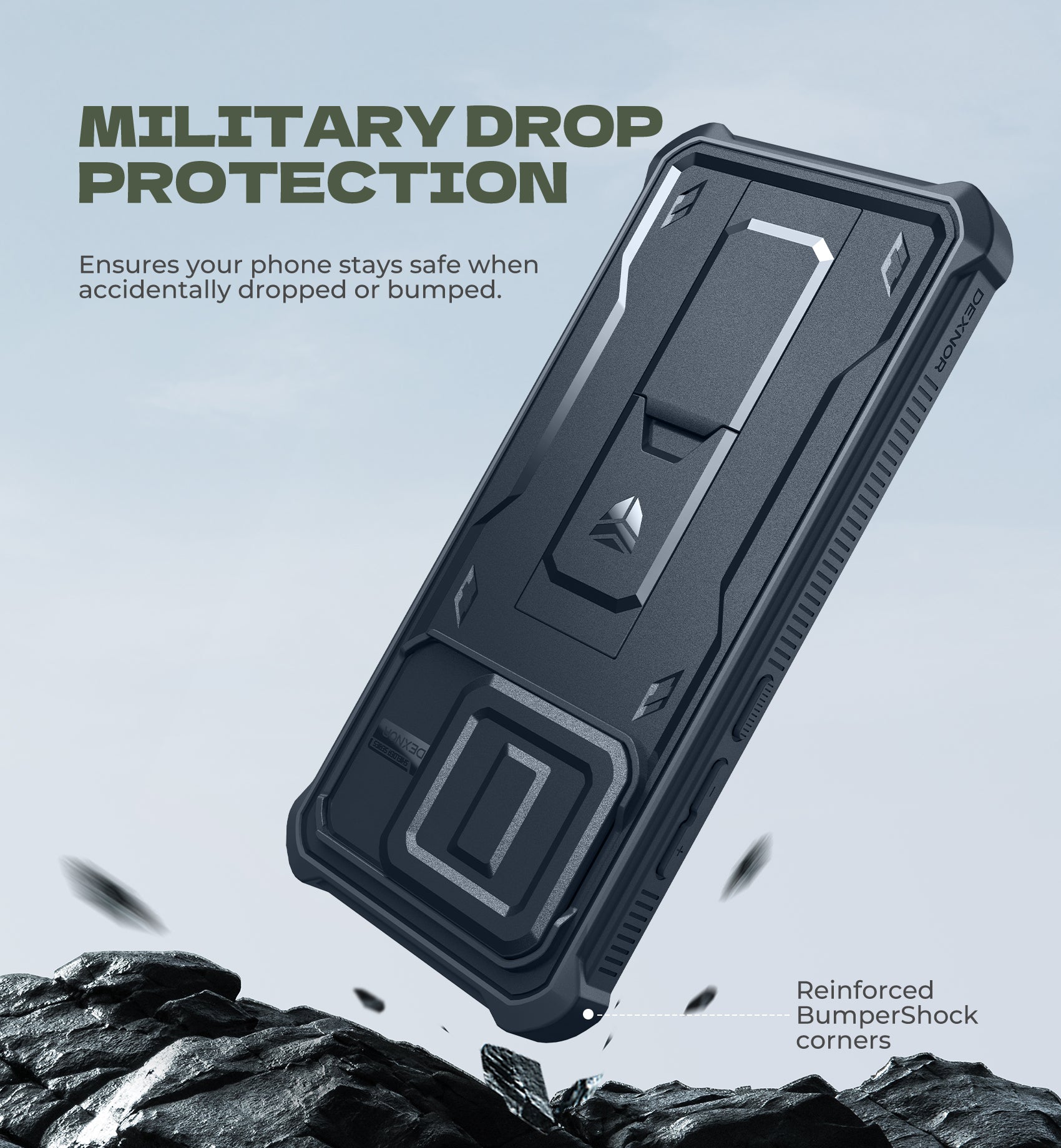 Dexnor Full Body Case for Moto Edge 5G 2025 With Screen Protector And Slide Camera Bumper Kickstand Heavy-duty Shockproof Cover