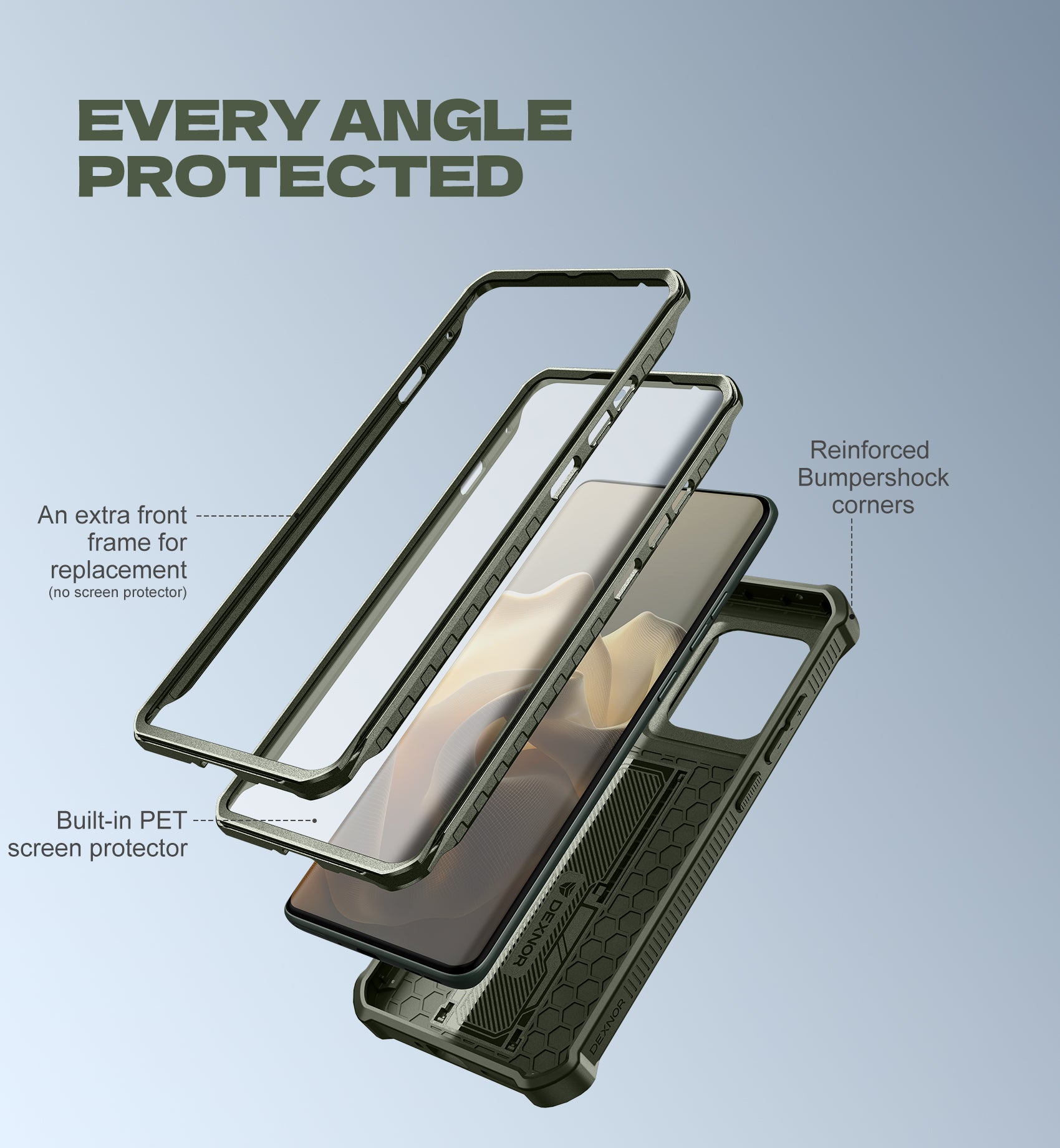Dexnor Full Body Case for Moto Edge 5G 2025 With Screen Protector And Slide Camera Bumper Kickstand Heavy-duty Shockproof Cover
