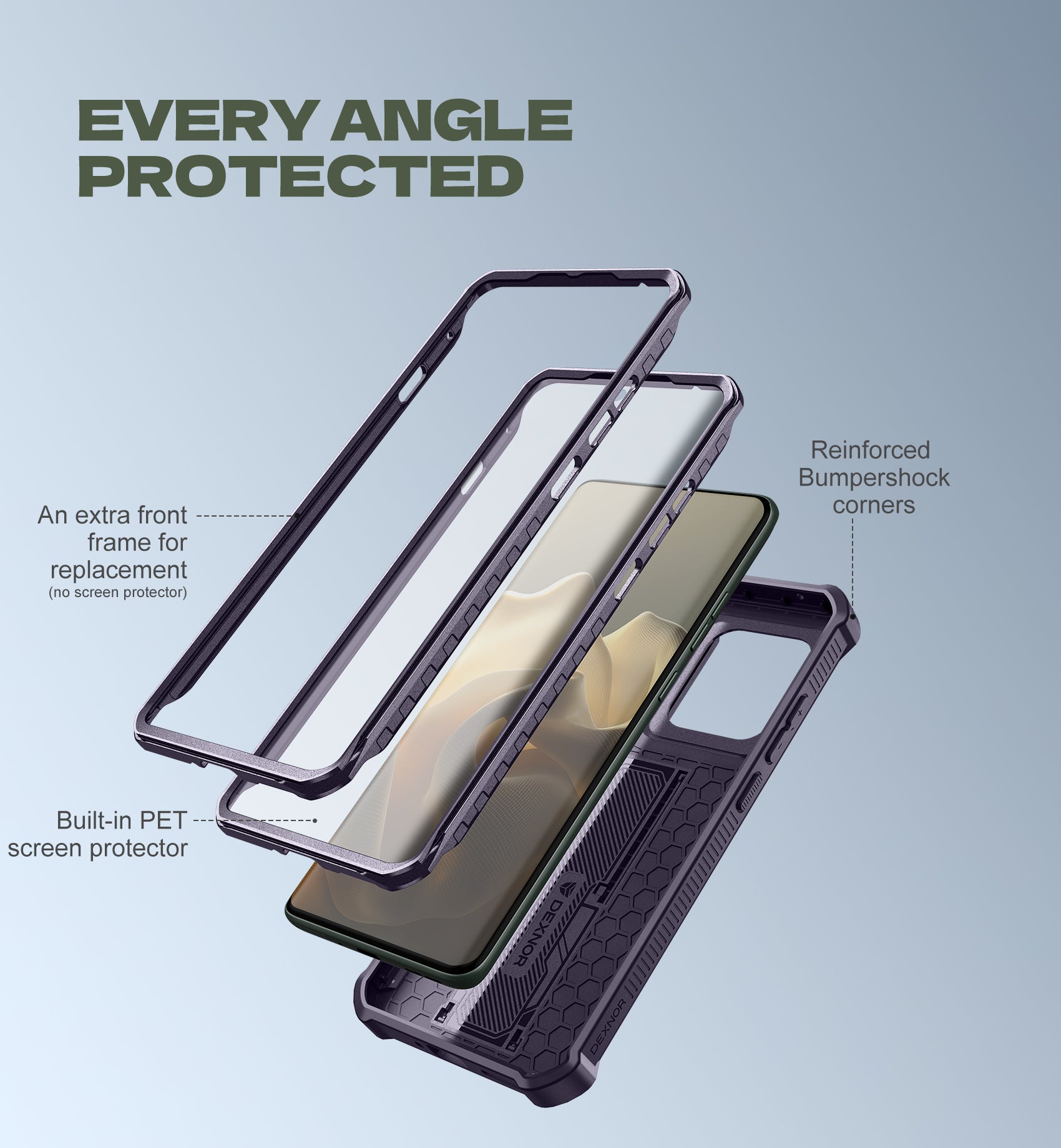 Dexnor Full Body Case for Moto Edge 5G 2025 With Screen Protector And Slide Camera Bumper Kickstand Heavy-duty Shockproof Cover