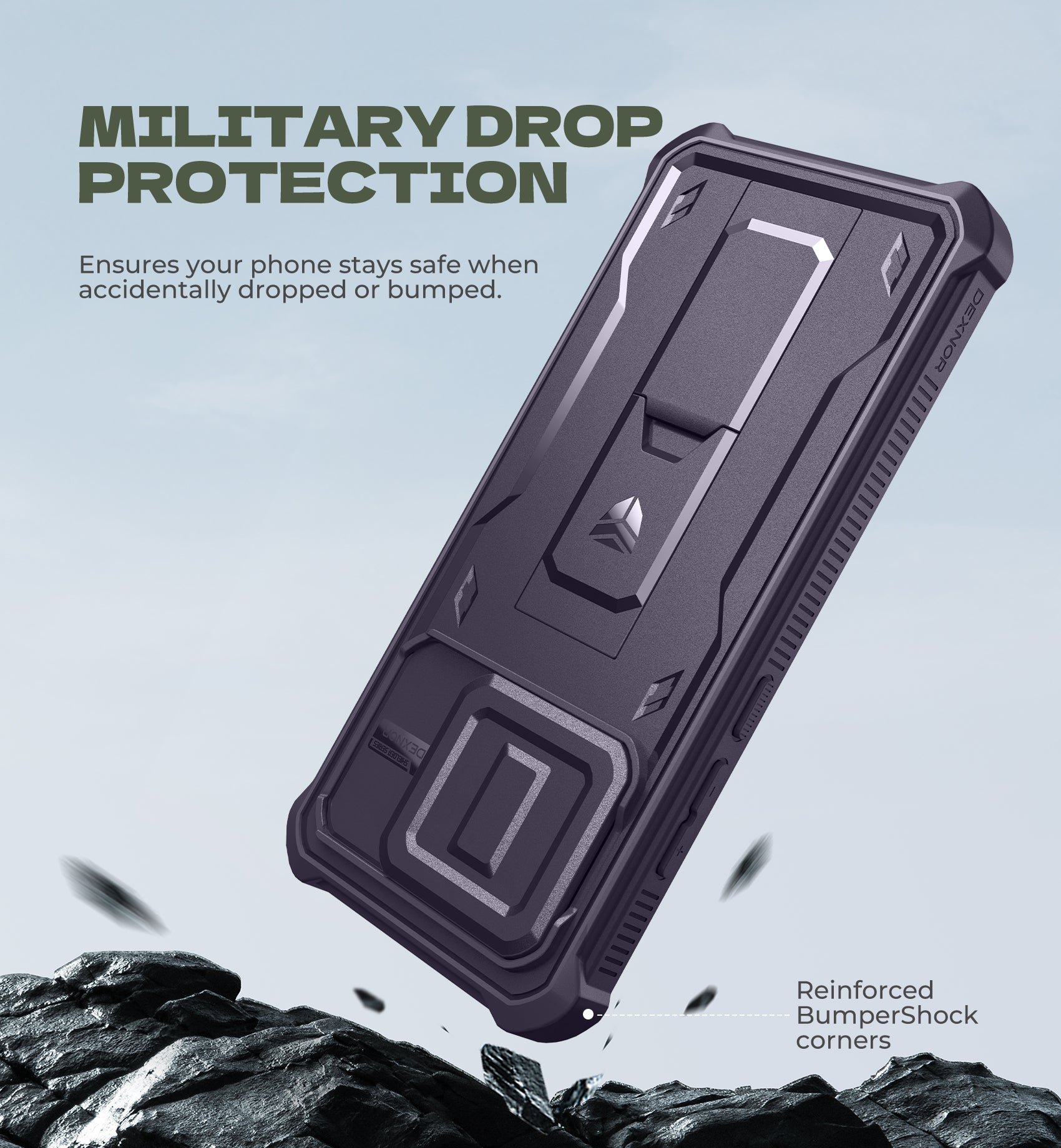 Dexnor Full Body Case for Moto Edge 5G 2025 With Screen Protector And Slide Camera Bumper Kickstand Heavy-duty Shockproof Cover