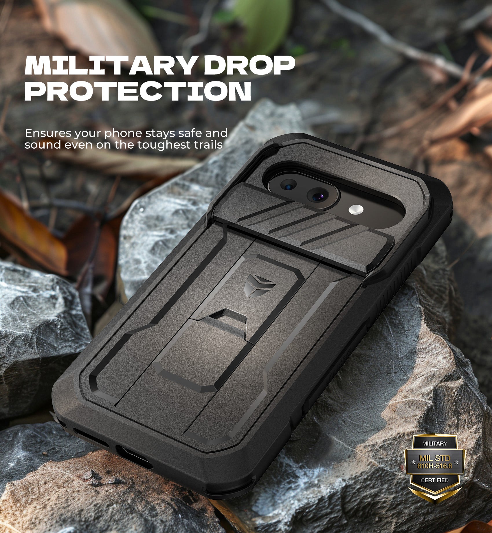 Dexnor Case for Google Pixel 9A With Screen Protector Full Body Bumper Kickstand Heavy-duty Shockproof Rugged Cover.