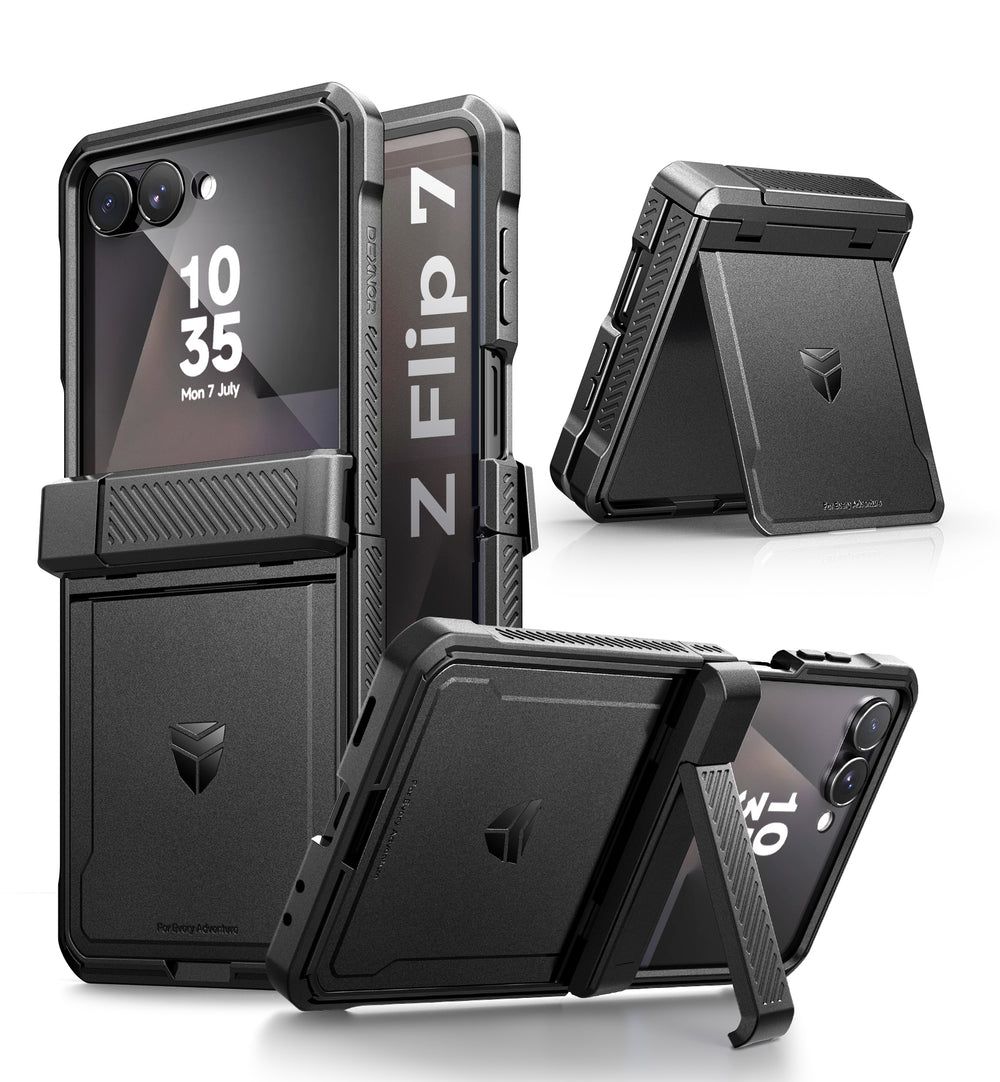 Dexnor Full Body Case For Samsung Galaxy Z Flip 7 with Dual Kickstands ...
