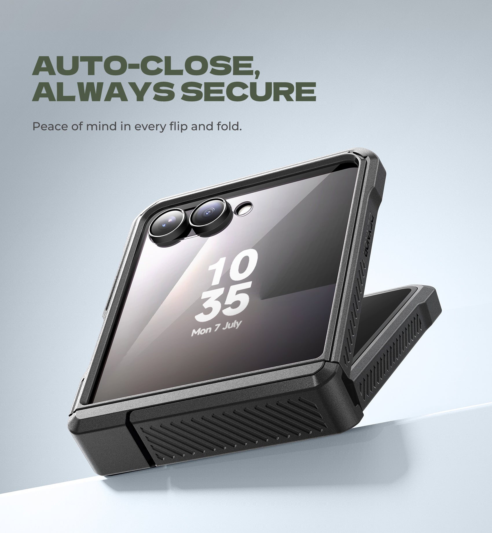 Dexnor Full Body Case For Samsung Galaxy Z Flip 7 with Dual Kickstands  Auto-Close Hinge Protection Screen Protector Shockproof Bumper Cover
