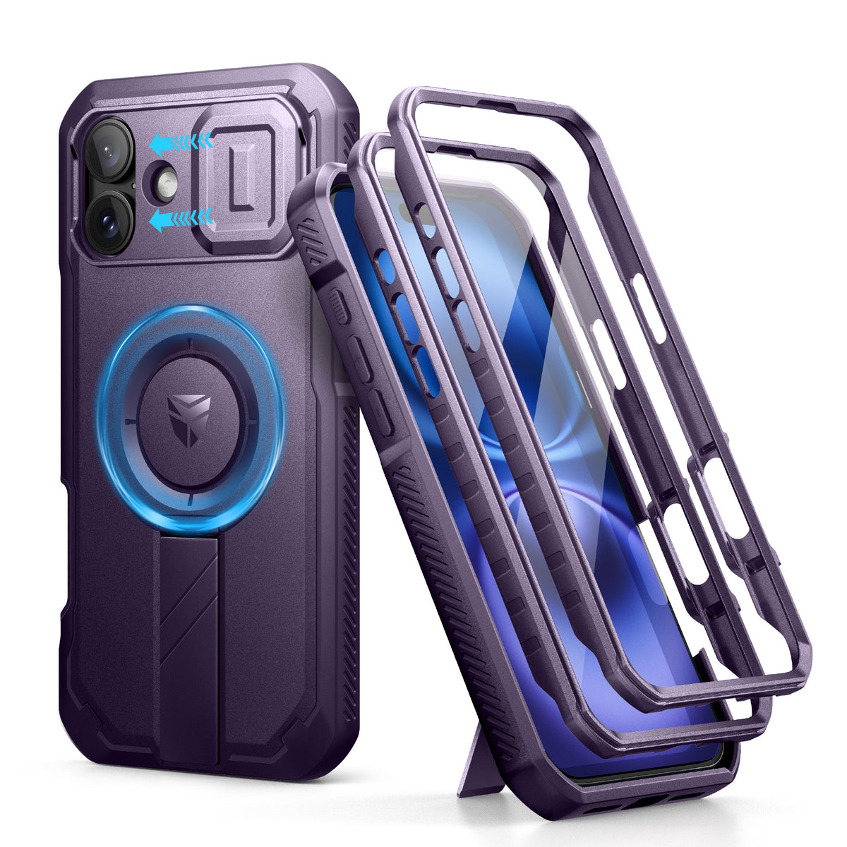 Dexnor Purple Case For iPhone 16 Plus With Slide Camera Cover