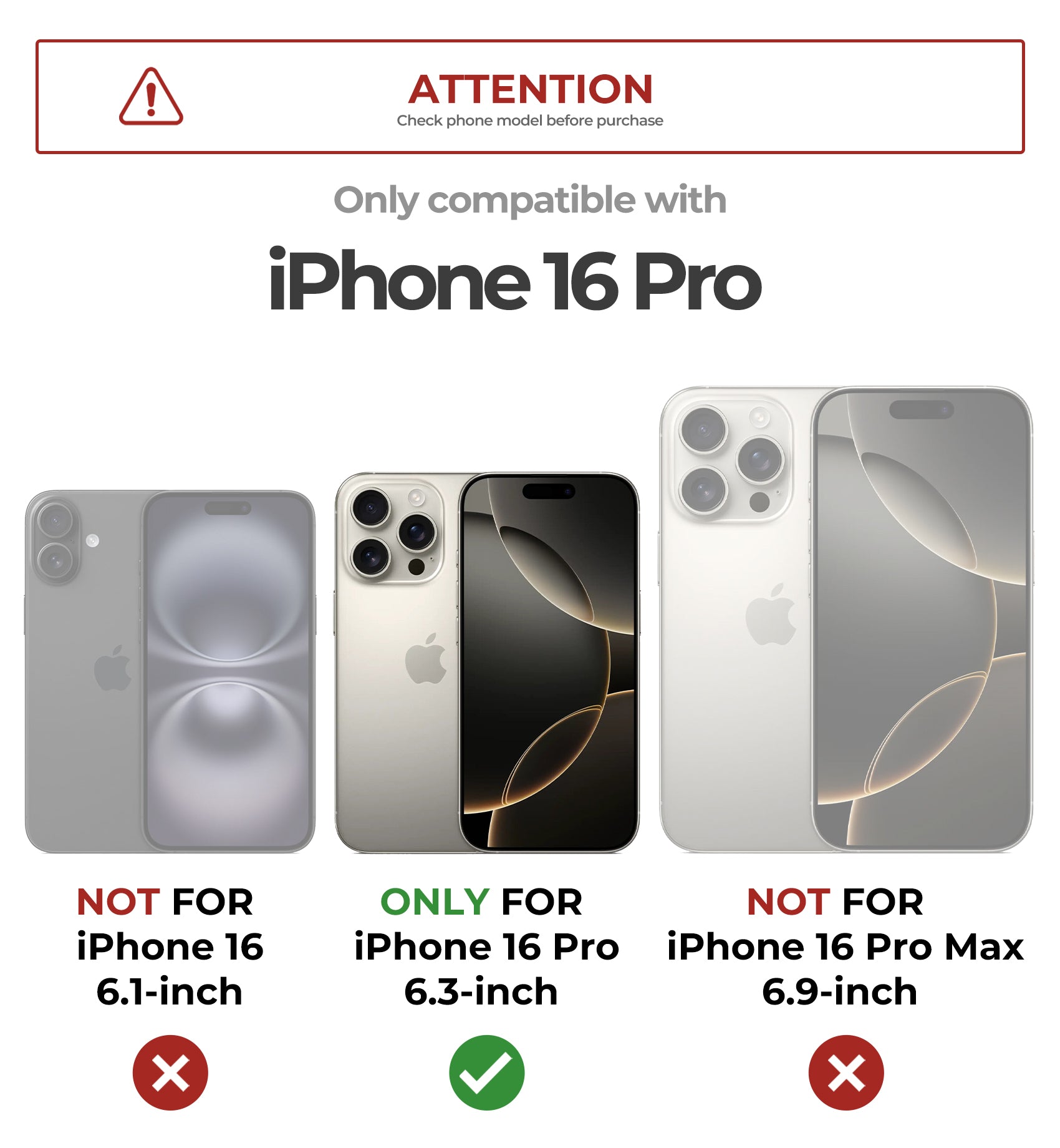 Dexnor Black Case For iPhone 16 Pro With Slide Camera Cover MagSafe Heavy-duty Shockproof Full Body Built-in Screen Protector Adjustable Kickstand