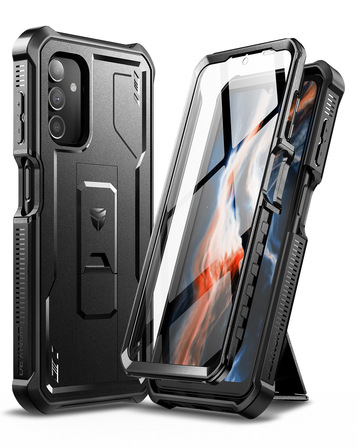 Dexnor Case for Samsung Galaxy A13 5G With Single Screen Protector Full Body Bumper Kickstand Heavy-duty Shockproof Rugged Cover.