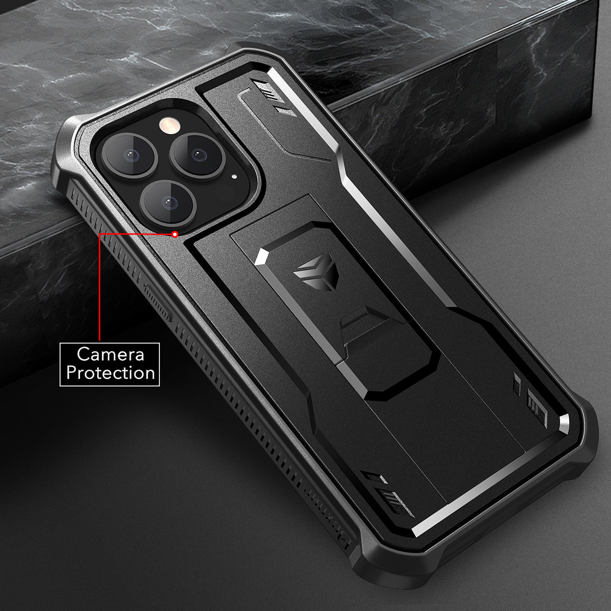 Dexnor for iphone 13 Pro Max Case With Heavy-duty Shockproof Full Body Built-in Screen Protector Adjustable Kickstand