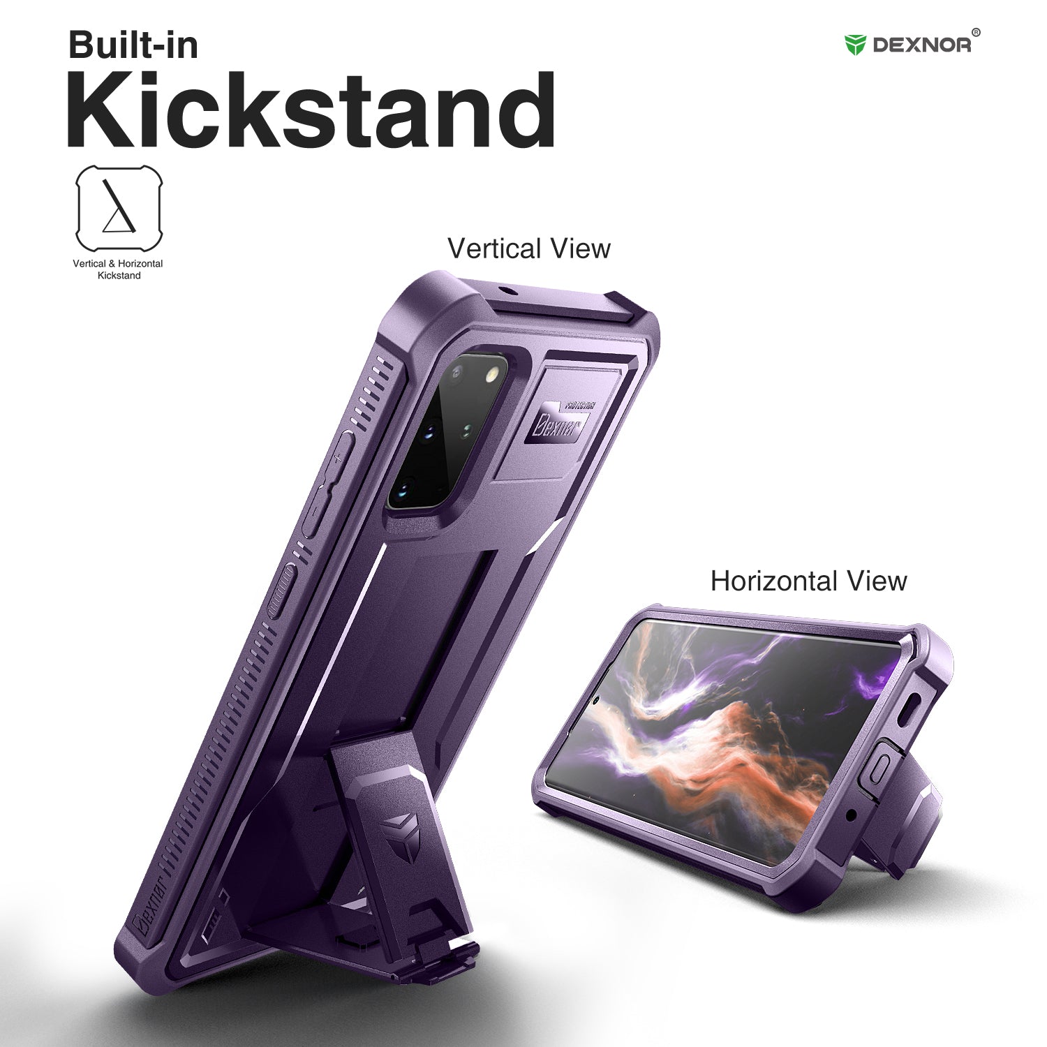 Dexnor Case for Samsung Galaxy S20 Plus With Single Screen Protector Full Body Bumper Kickstand Heavy-duty Shockproof Rugged  Cover.
