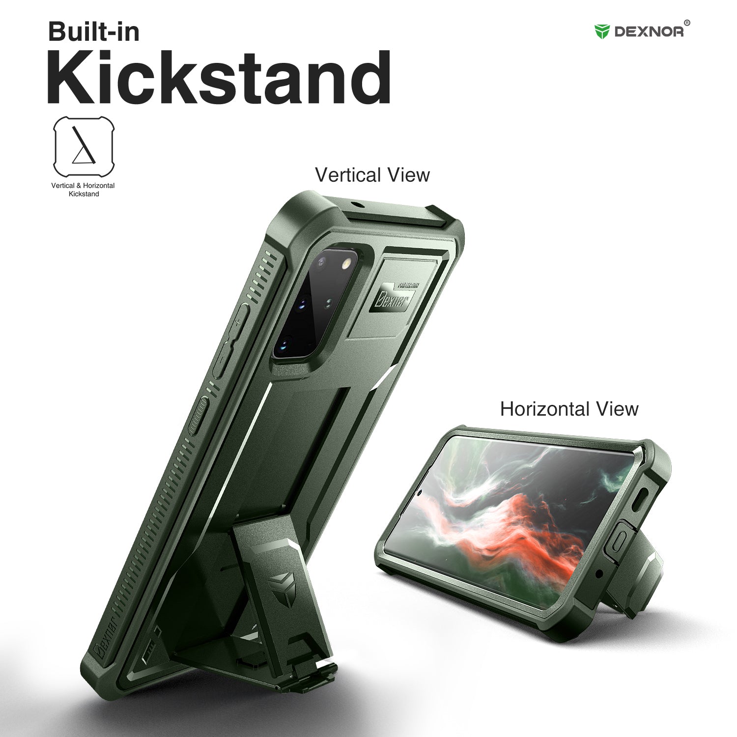 Dexnor Case for Samsung Galaxy S20 Plus With Single Screen Protector Full Body Bumper Kickstand Heavy-duty Shockproof Rugged  Cover.