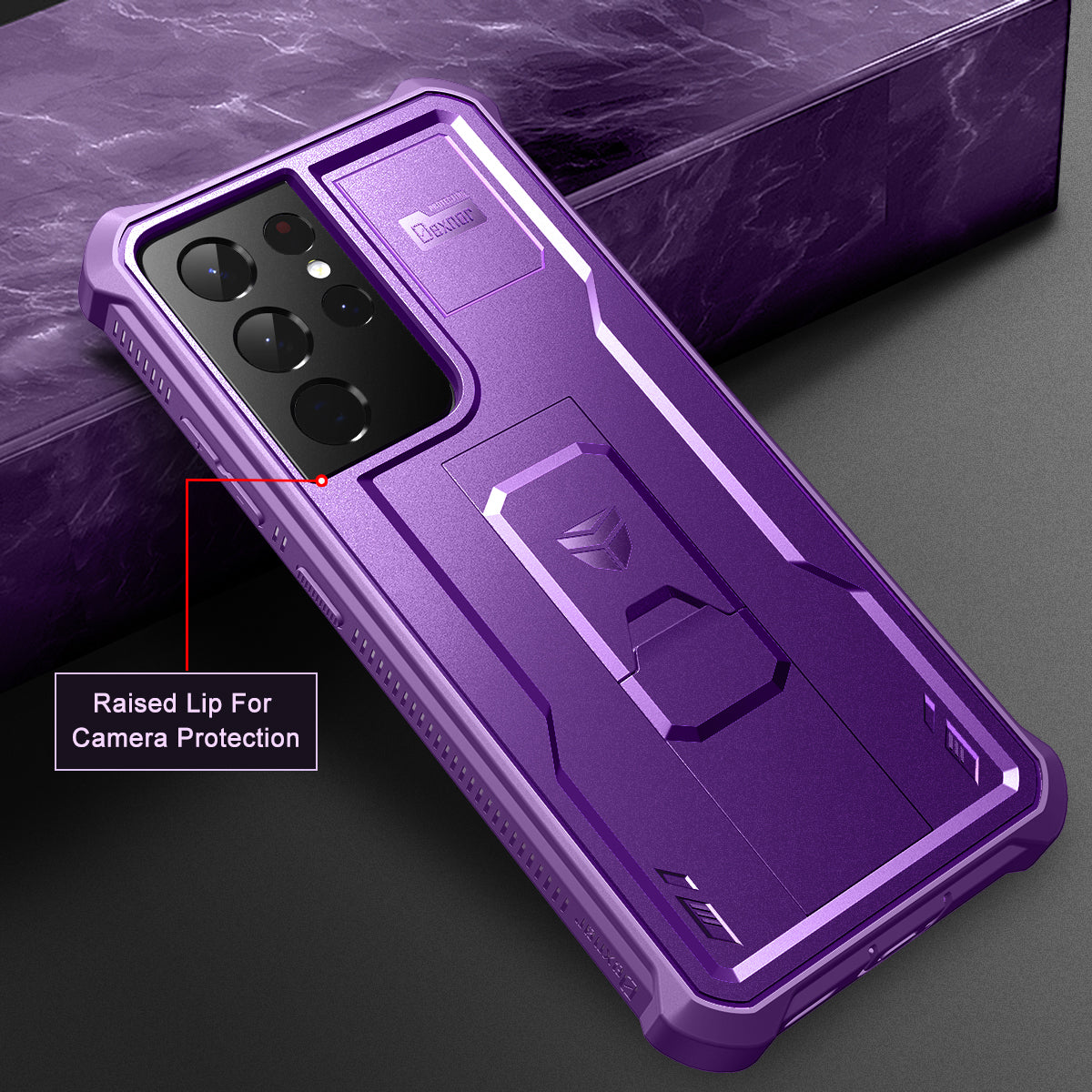 Dexnor Case for Samsung Galaxy S21 Ultra With Single Screen Protector Full Body Bumper Kickstand Heavy-duty Shockproof Grade Cover.